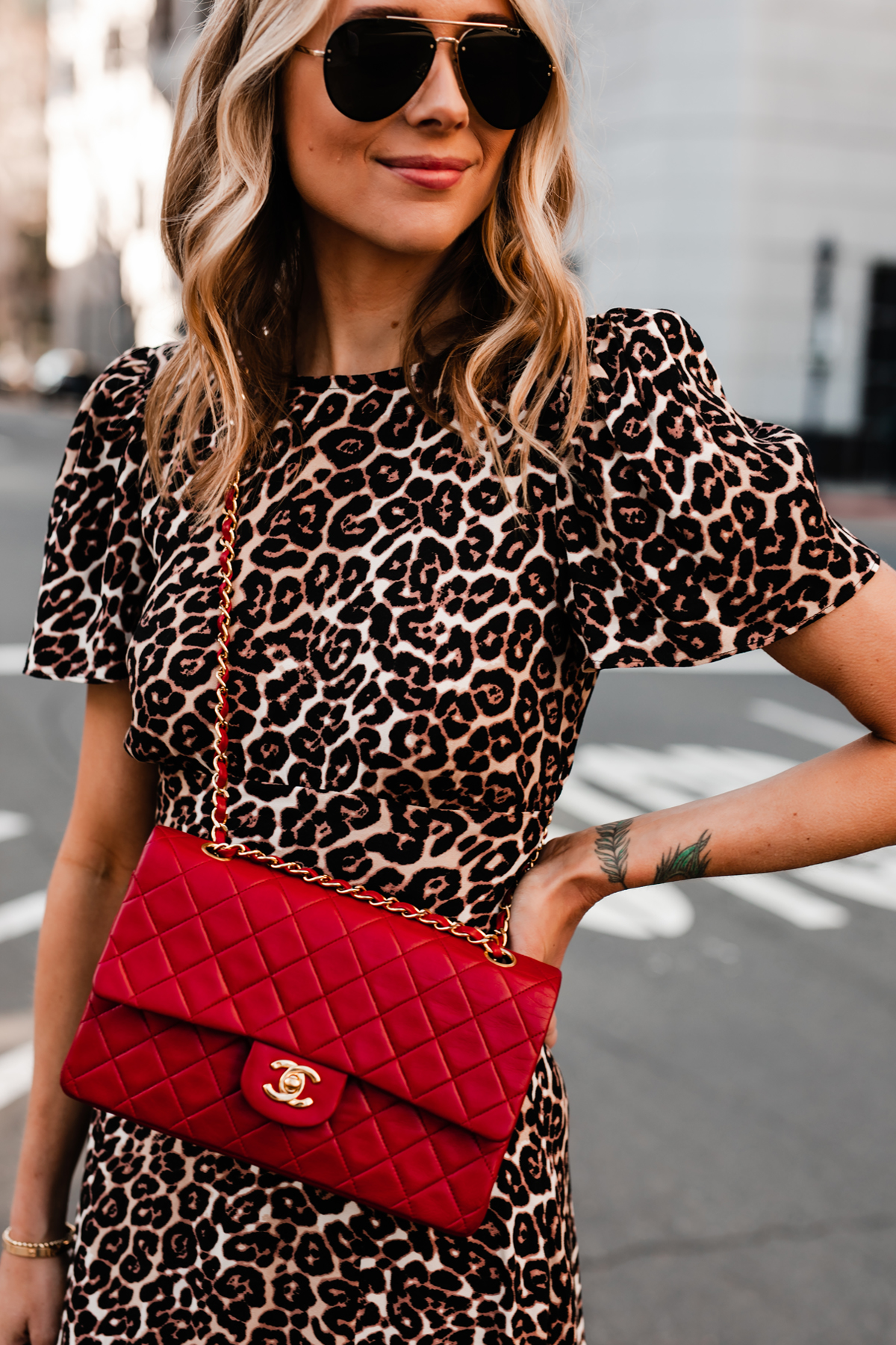 Платье Красный Леопард