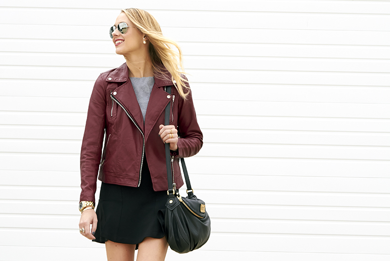 BURGUNDY MOTO JACKET | Fashion Jackson