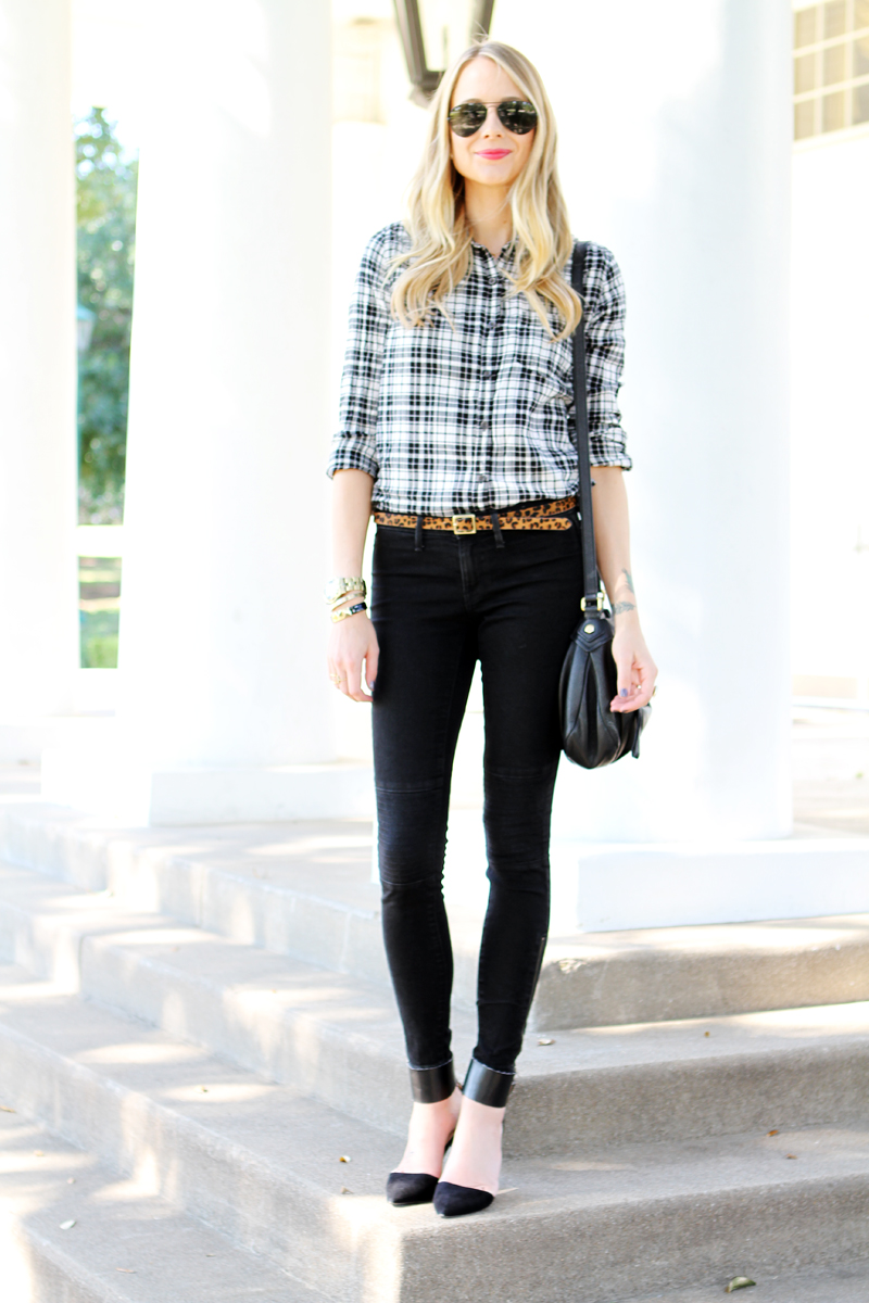 How to wear black and white store checkered shirt