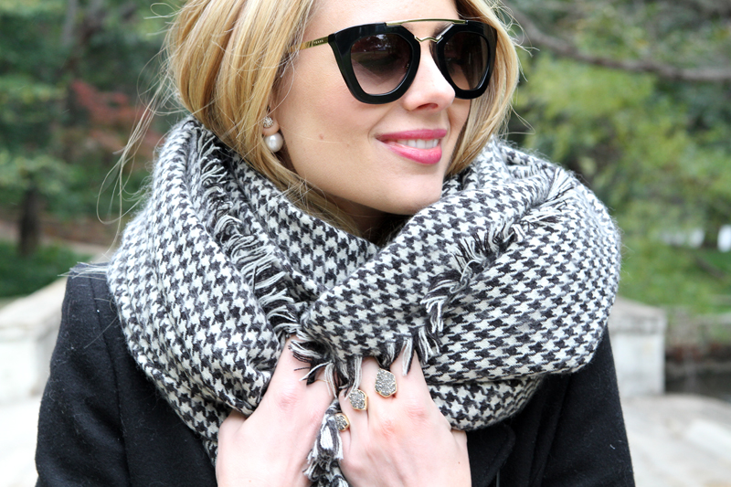 zara houndstooth scarf