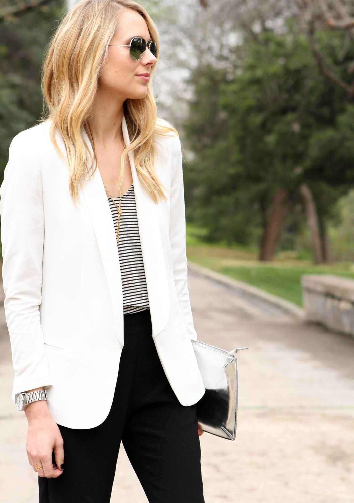 WHITE BOYFRIEND BLAZER | Fashion Jackson