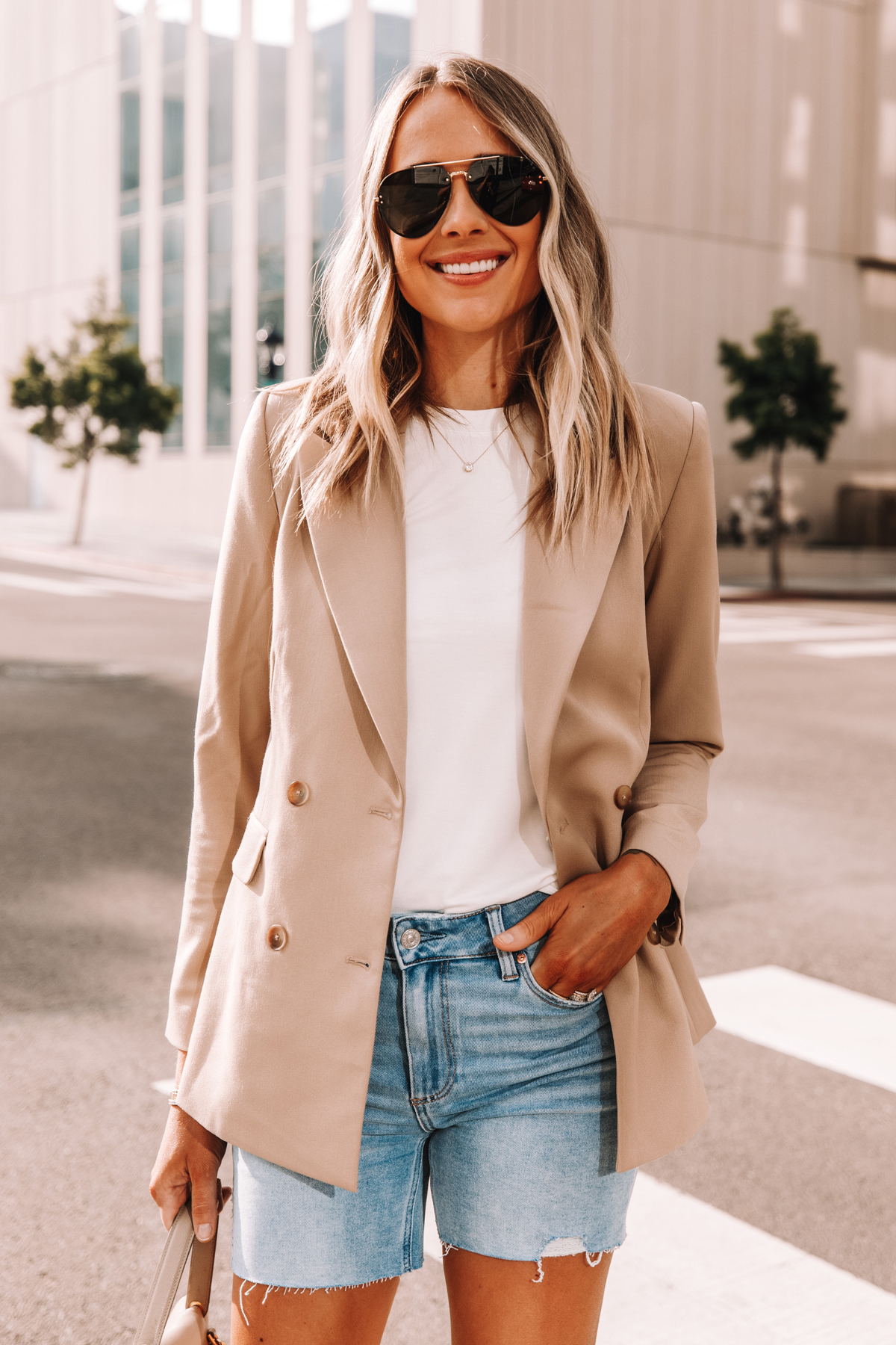 How To Style A Camel Blazer In A Casual Summer Outfit Fashion Jackson