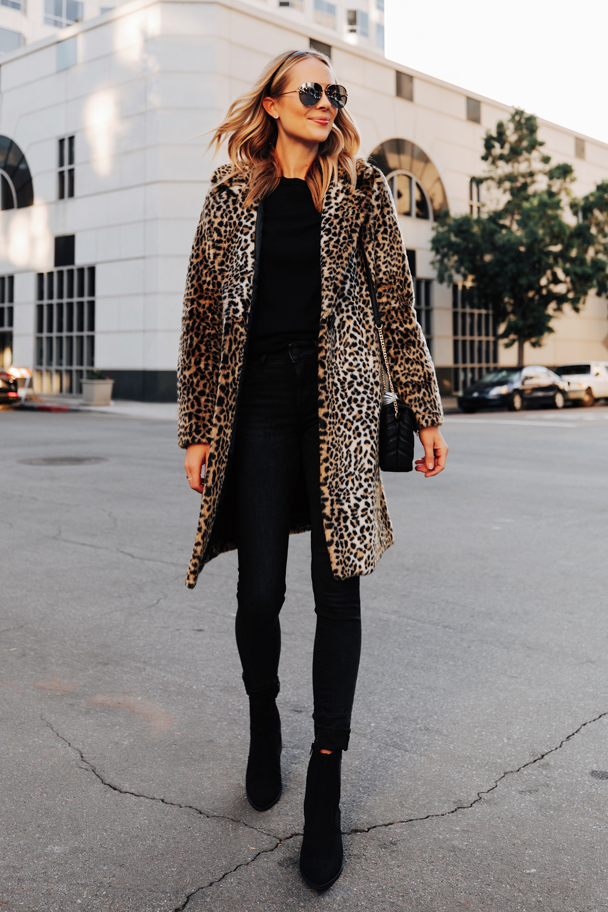 Express faux shop fur leopard coat