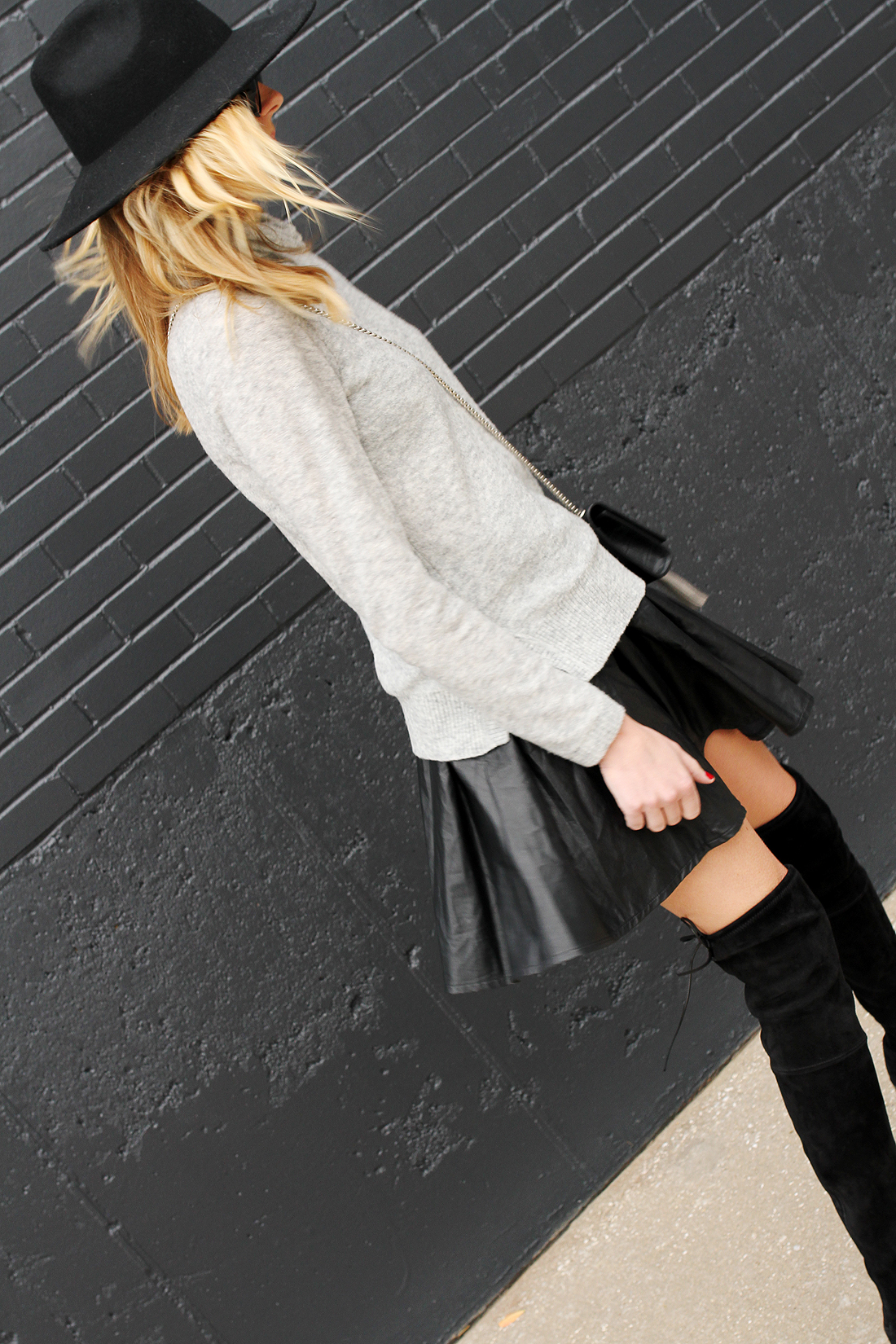 A Chic Way to Wear a Faux Leather Skirt - Fashion Jackson