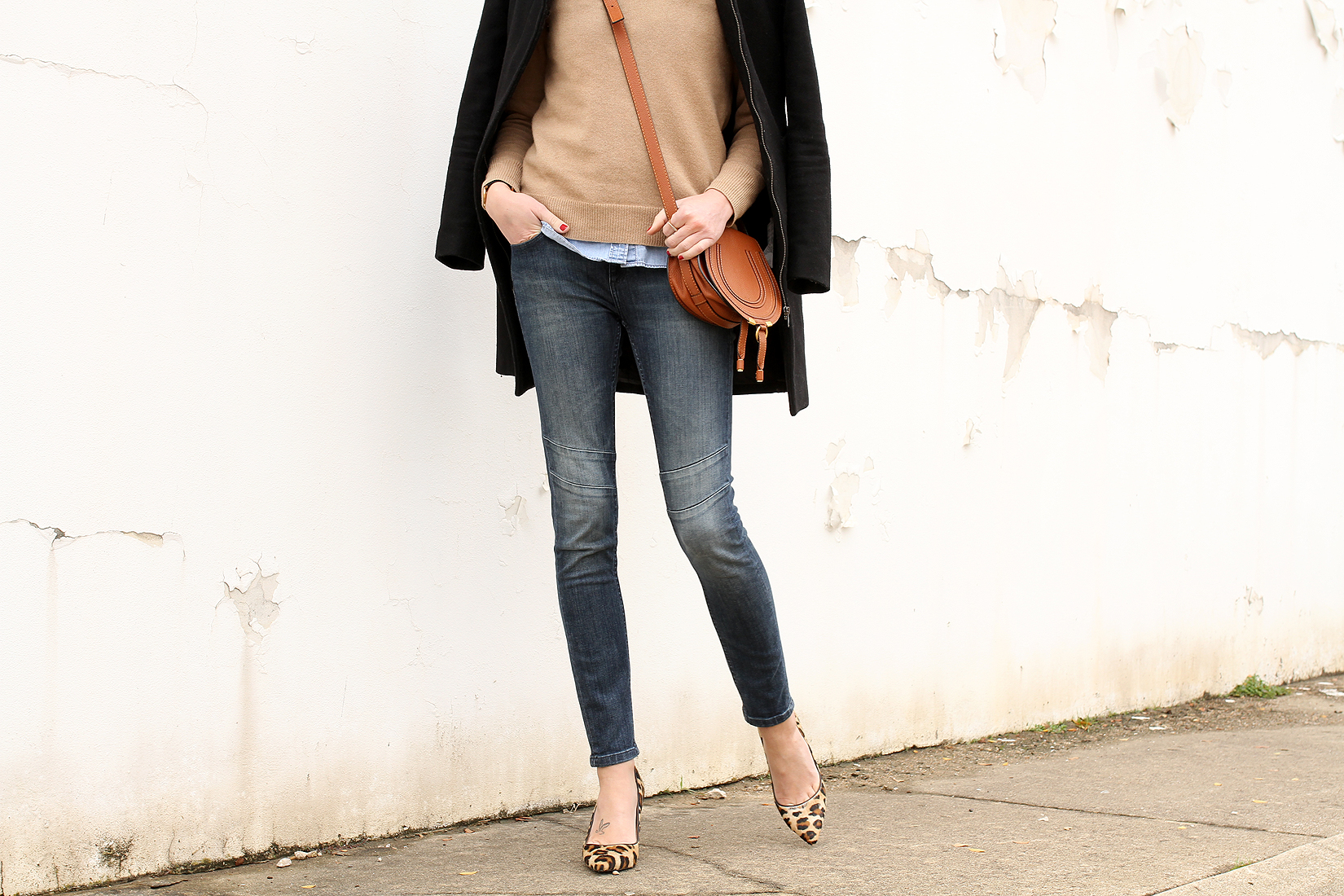 fashion-jackson-camel-sweater-leopard-pumps-moto-skinny-jeans-black-wool-coat-chloe-marcie-handbag