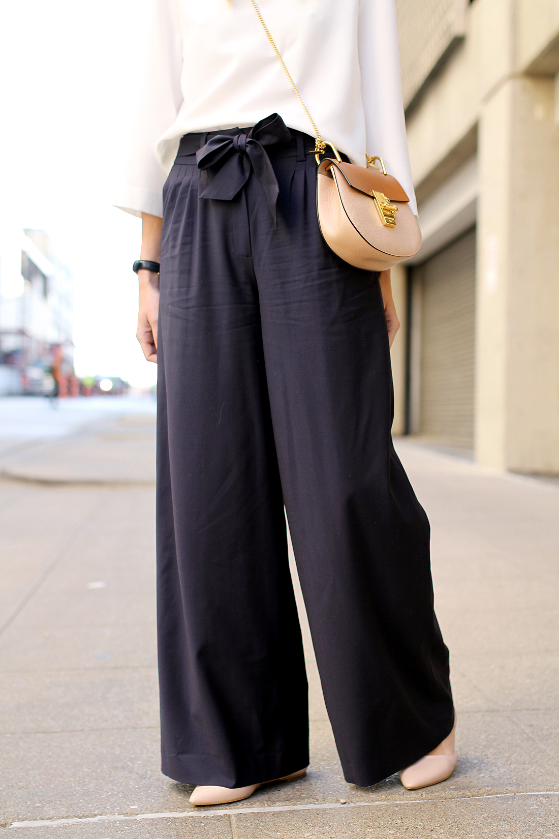 NAVY WIDE LEG PANTS - Fashion Jackson