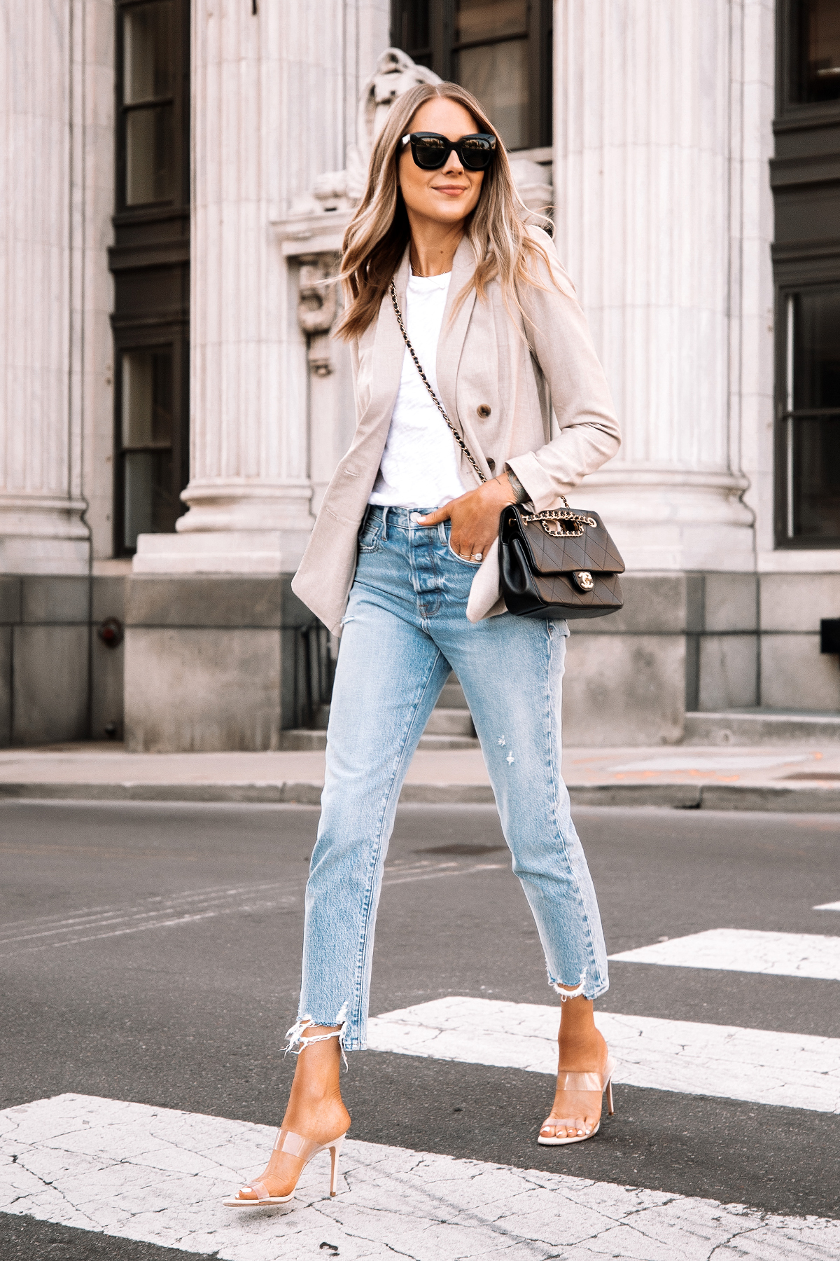 Blazer hotsell ripped jeans