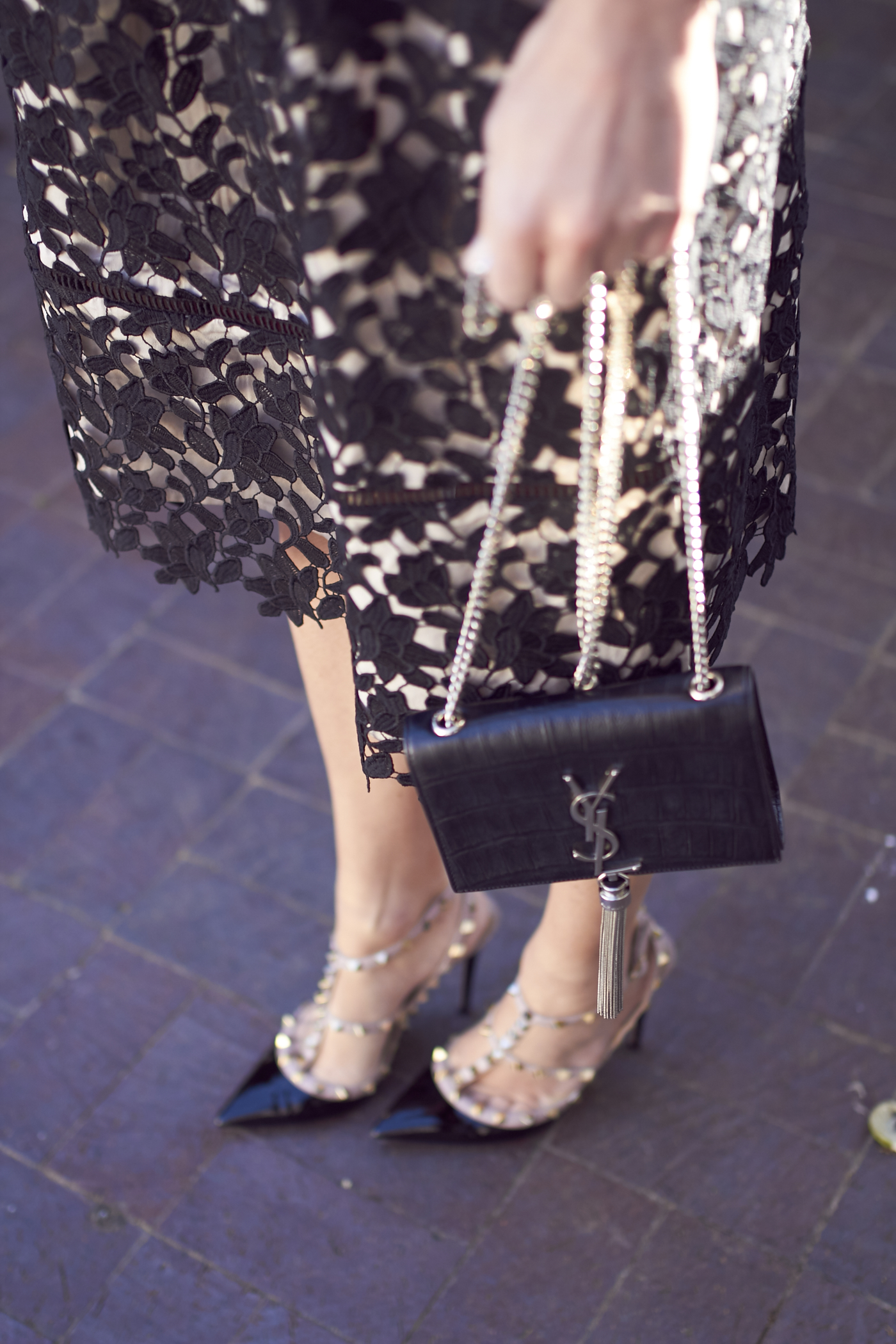 fashion-jackson-ysl-handbag-valentino-rockstud-pumps-black-lace-dress