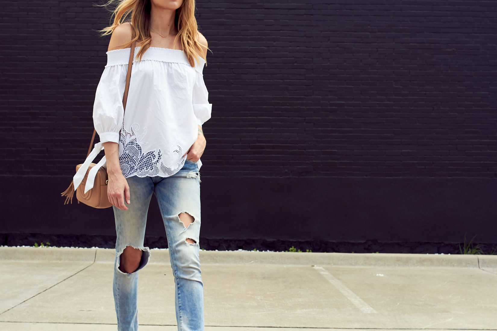 fashion-jackson-nordstrom-white-off-the-shoulder-cutout-top-denim-ripped-jeans