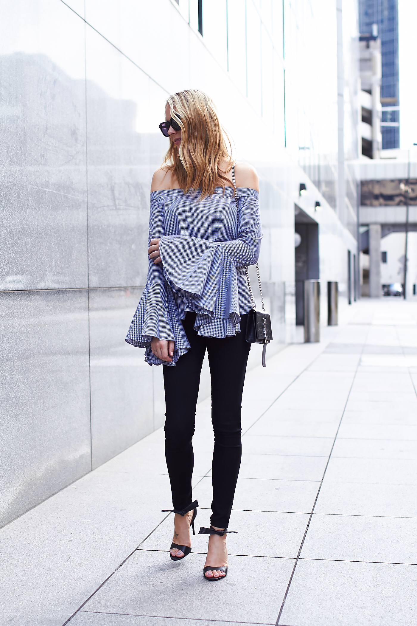 Off the shoulder bell best sale sleeve top