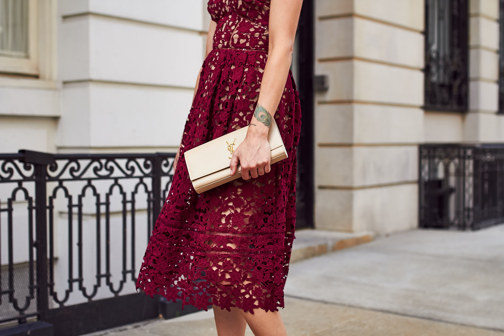 Self portrait store azaelea dress burgundy