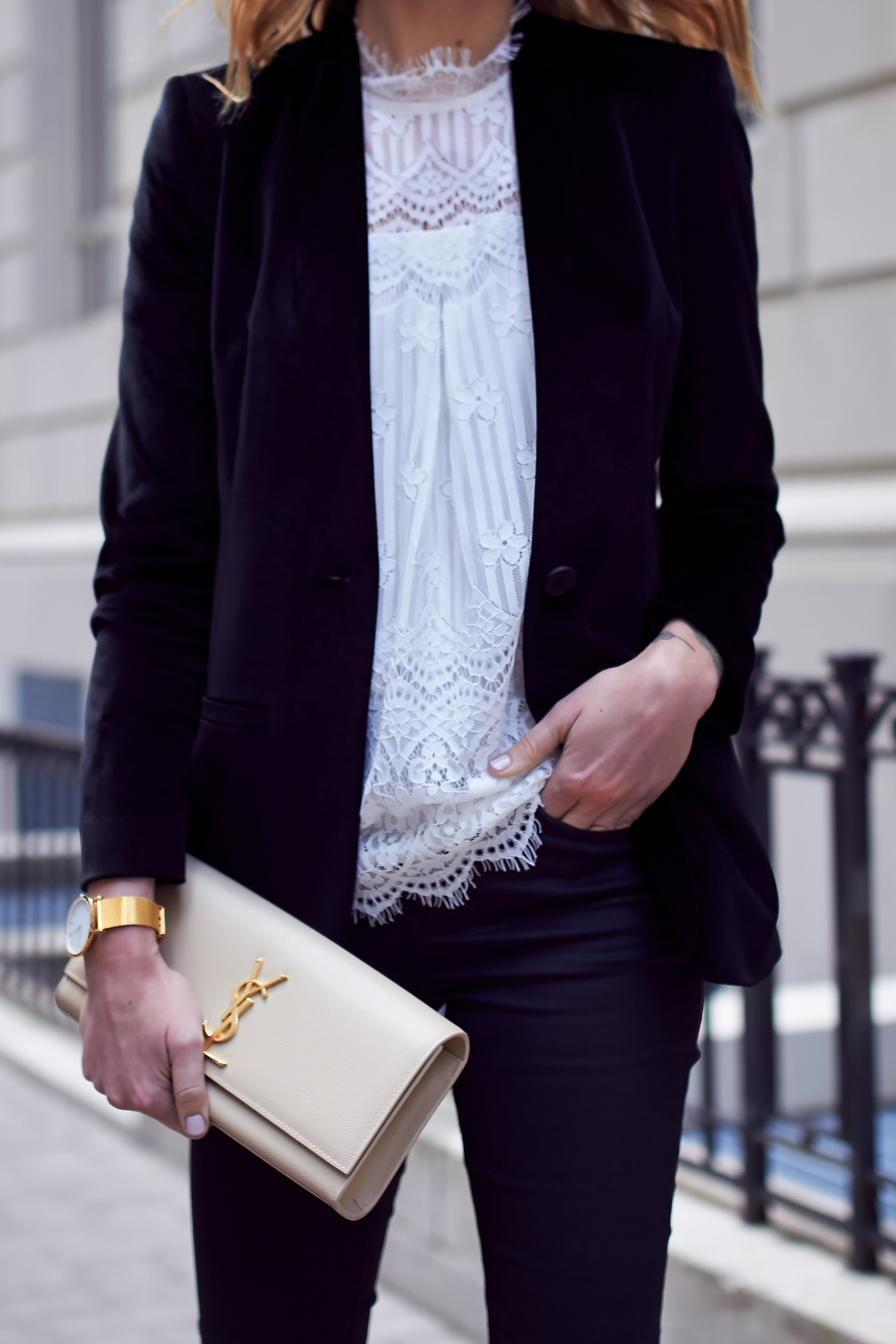 Lace top with on sale blazer