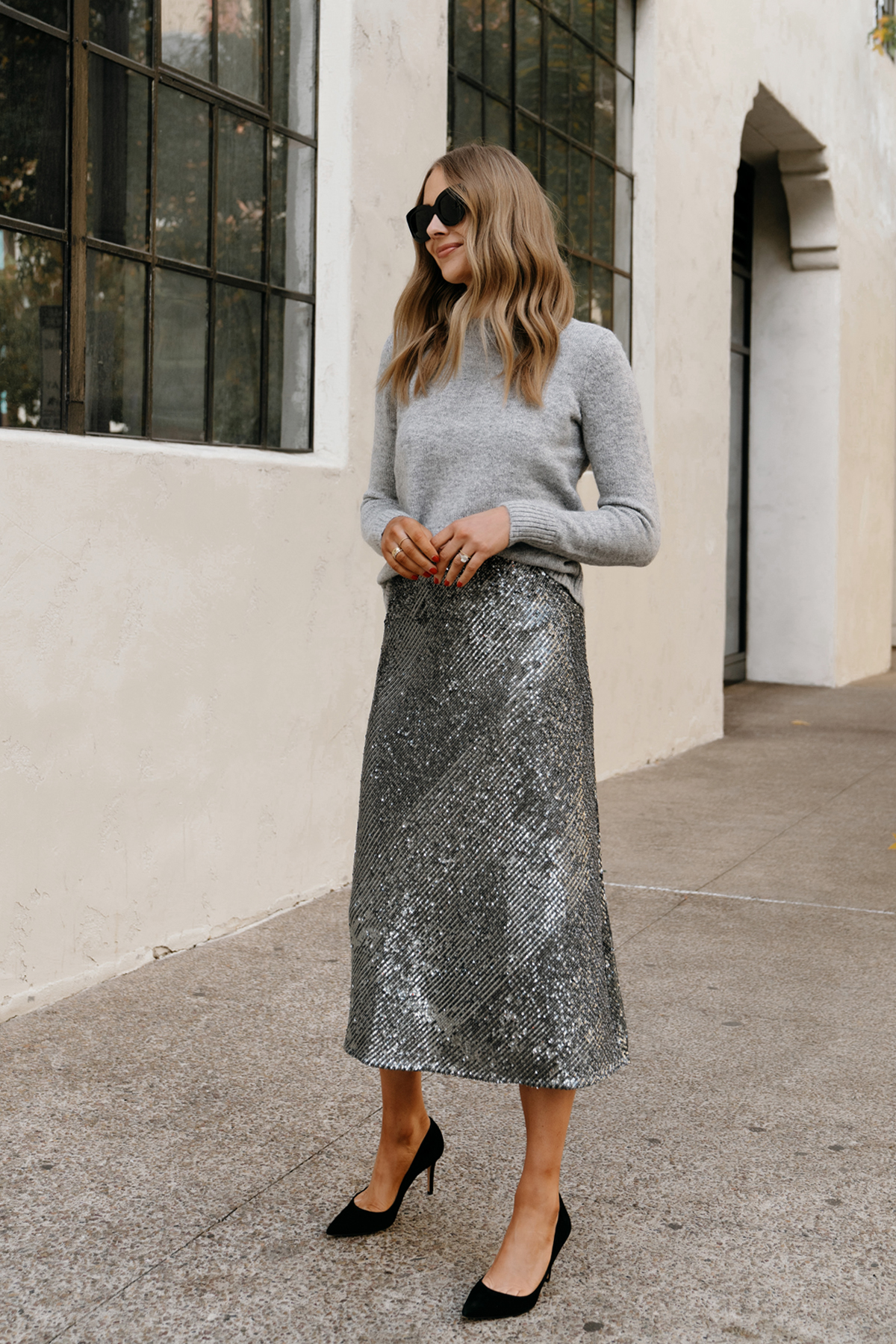 Sequin skirt 2025 holiday party