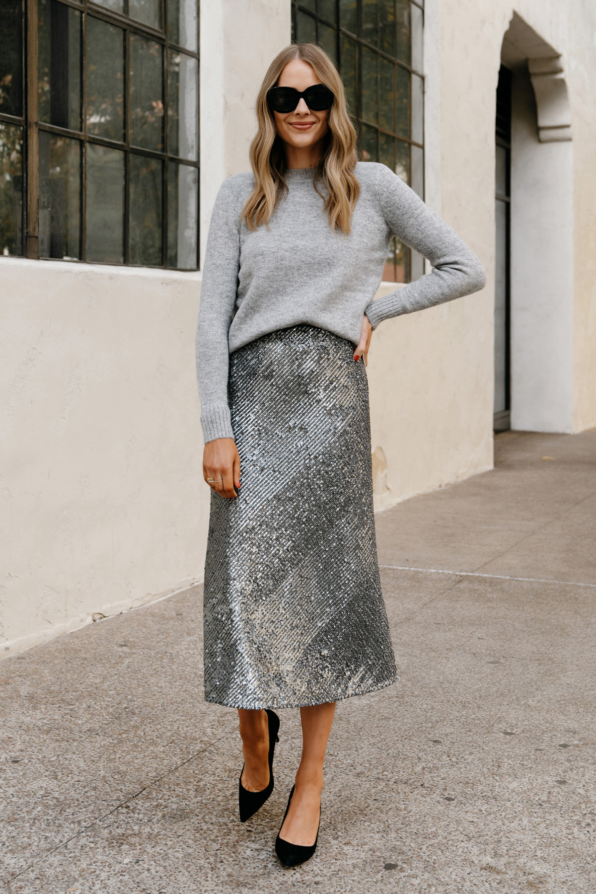 How to Style a Sequin Skirt