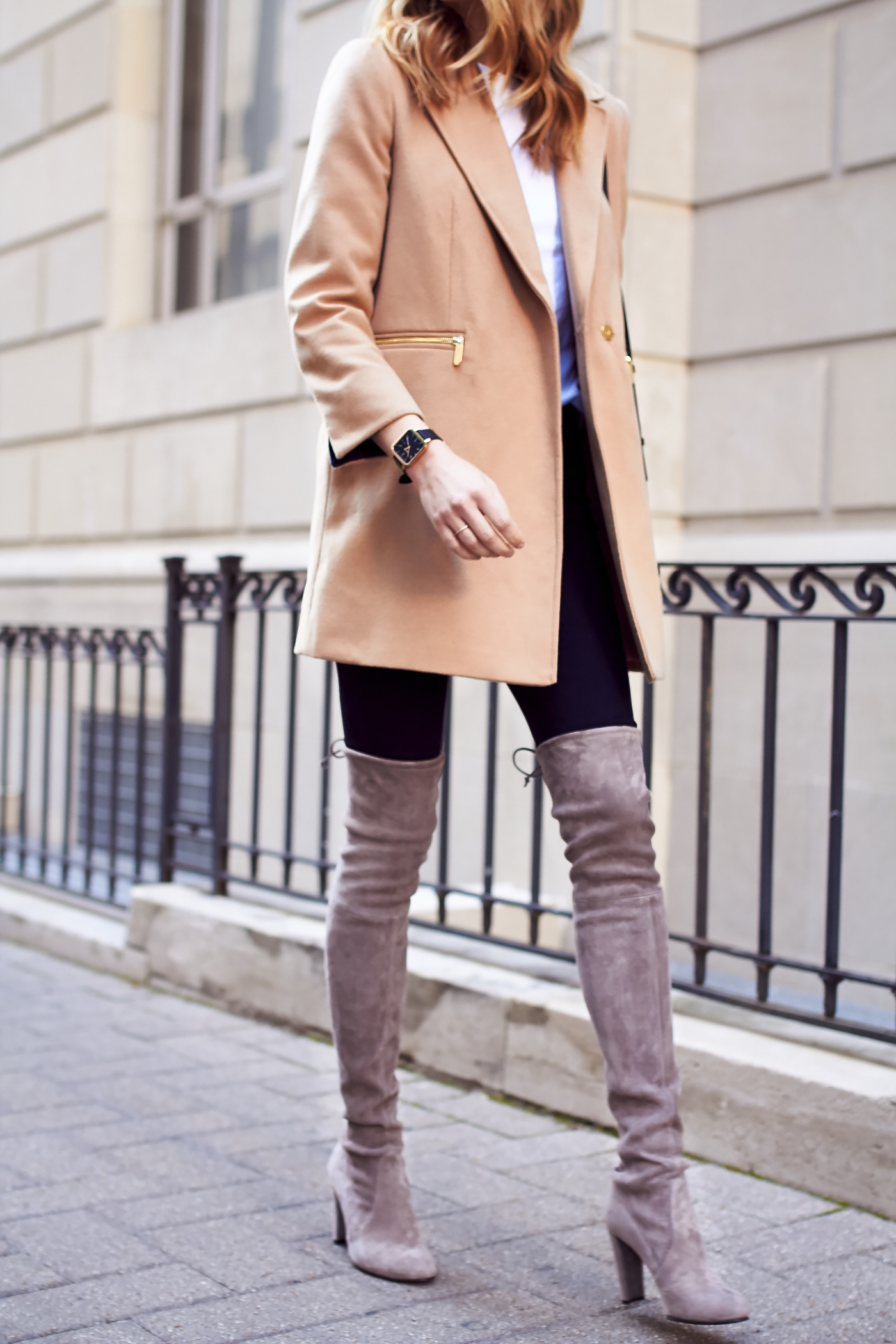 Over the knee 2024 taupe boots outfit