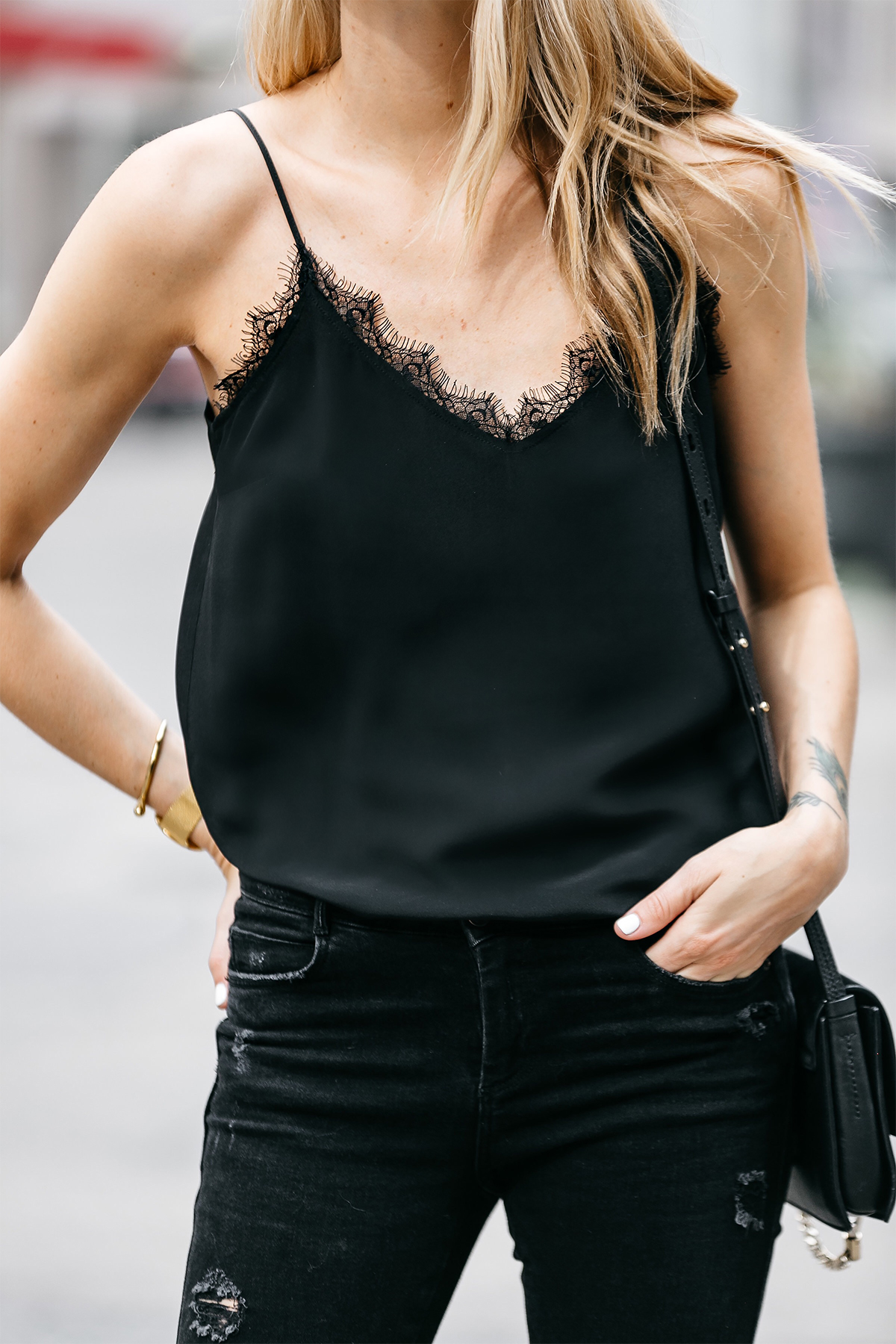 black lace camisoles