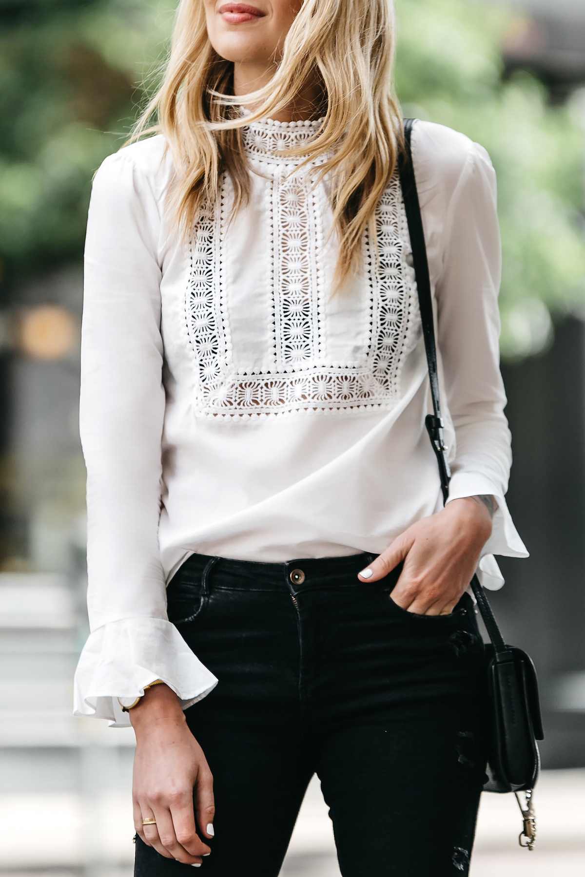 White tops with lace