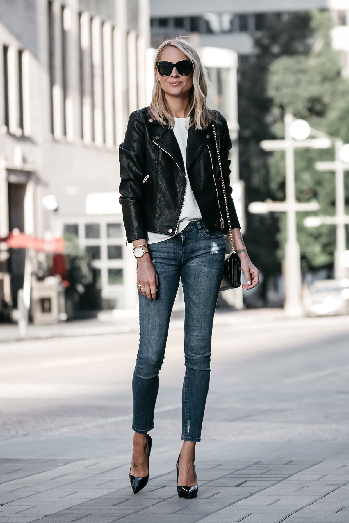 Black jean outlet moto jacket