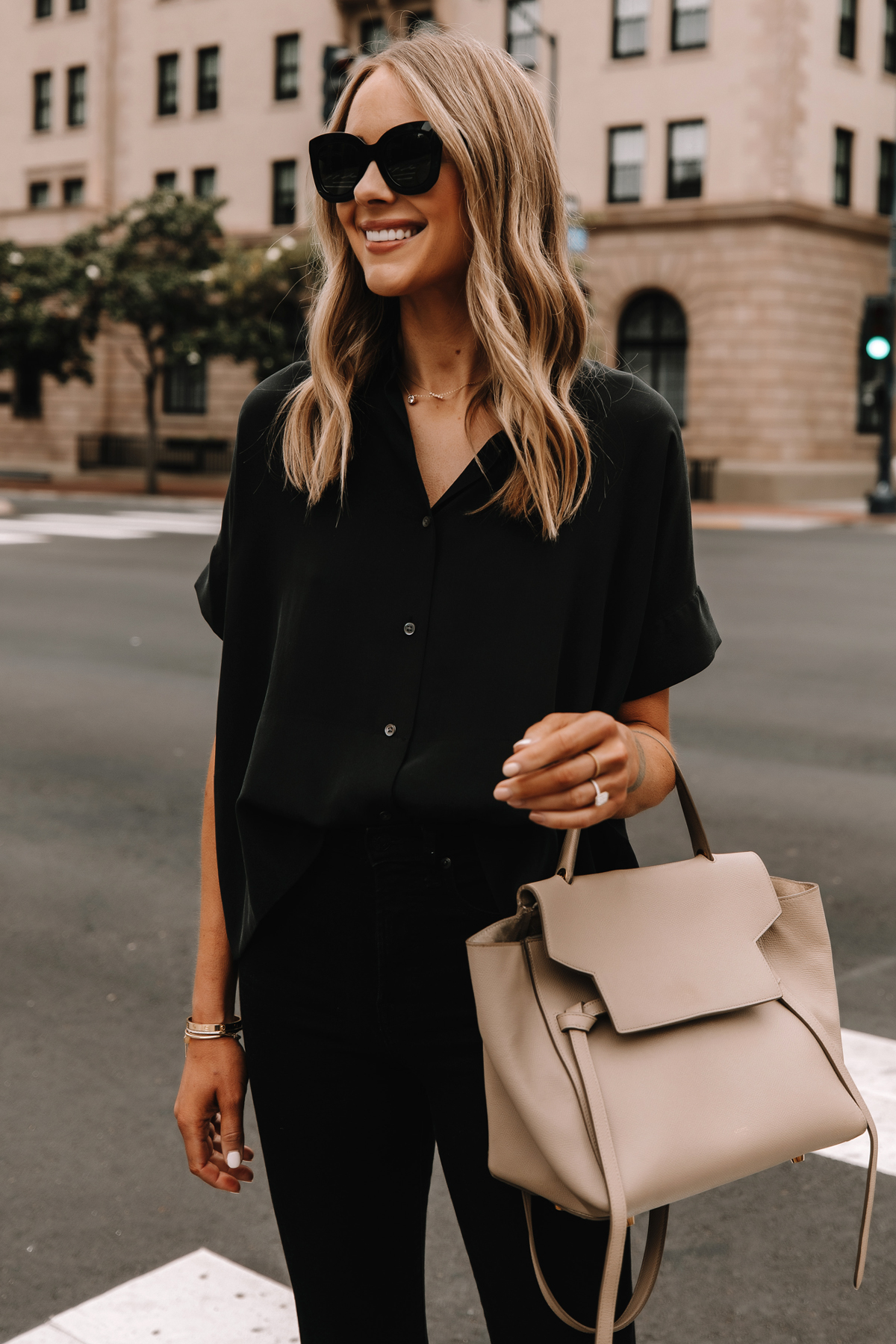 Button Down Taupe Bodysuit