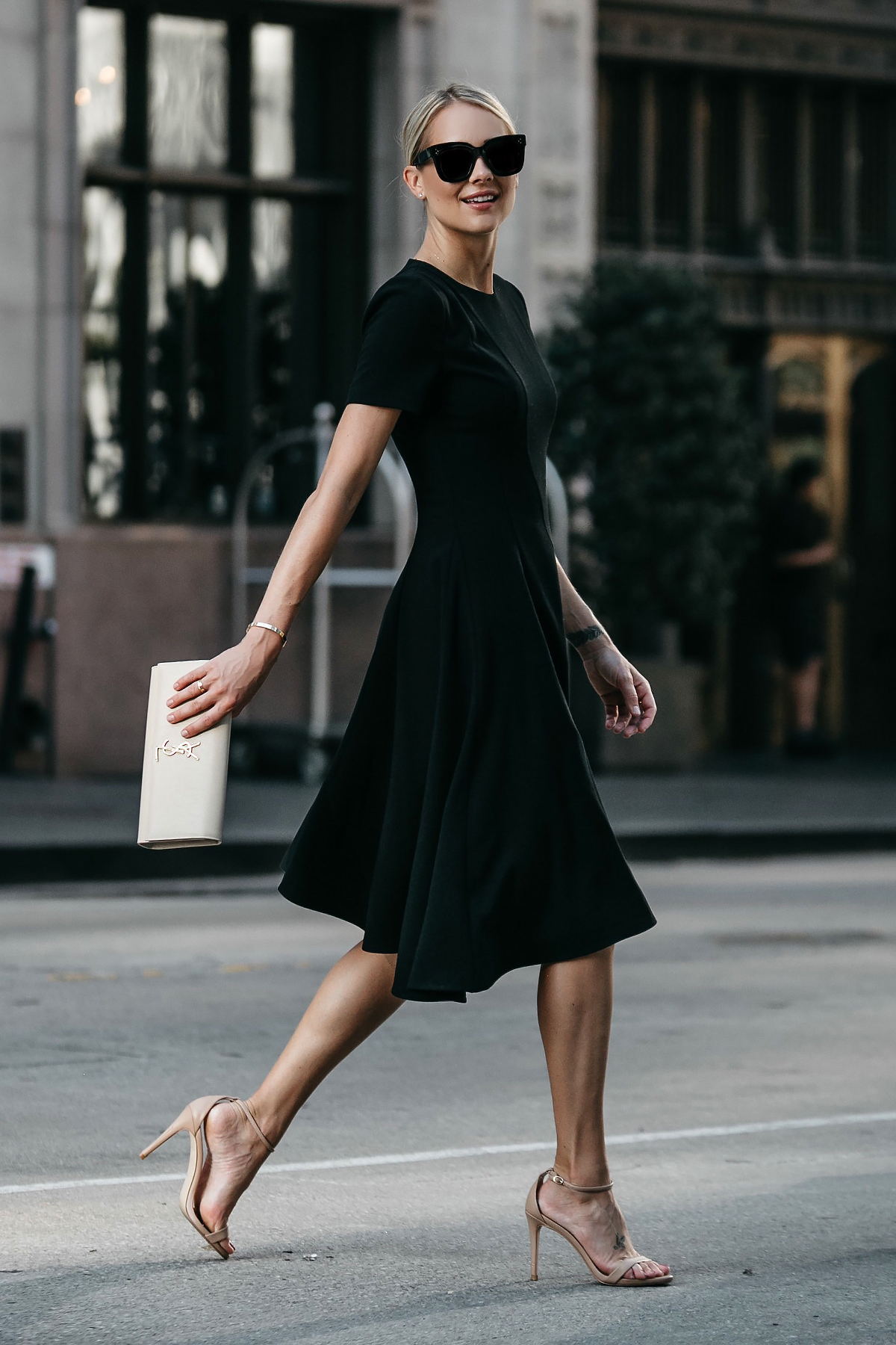 Black dress with outlet black heels