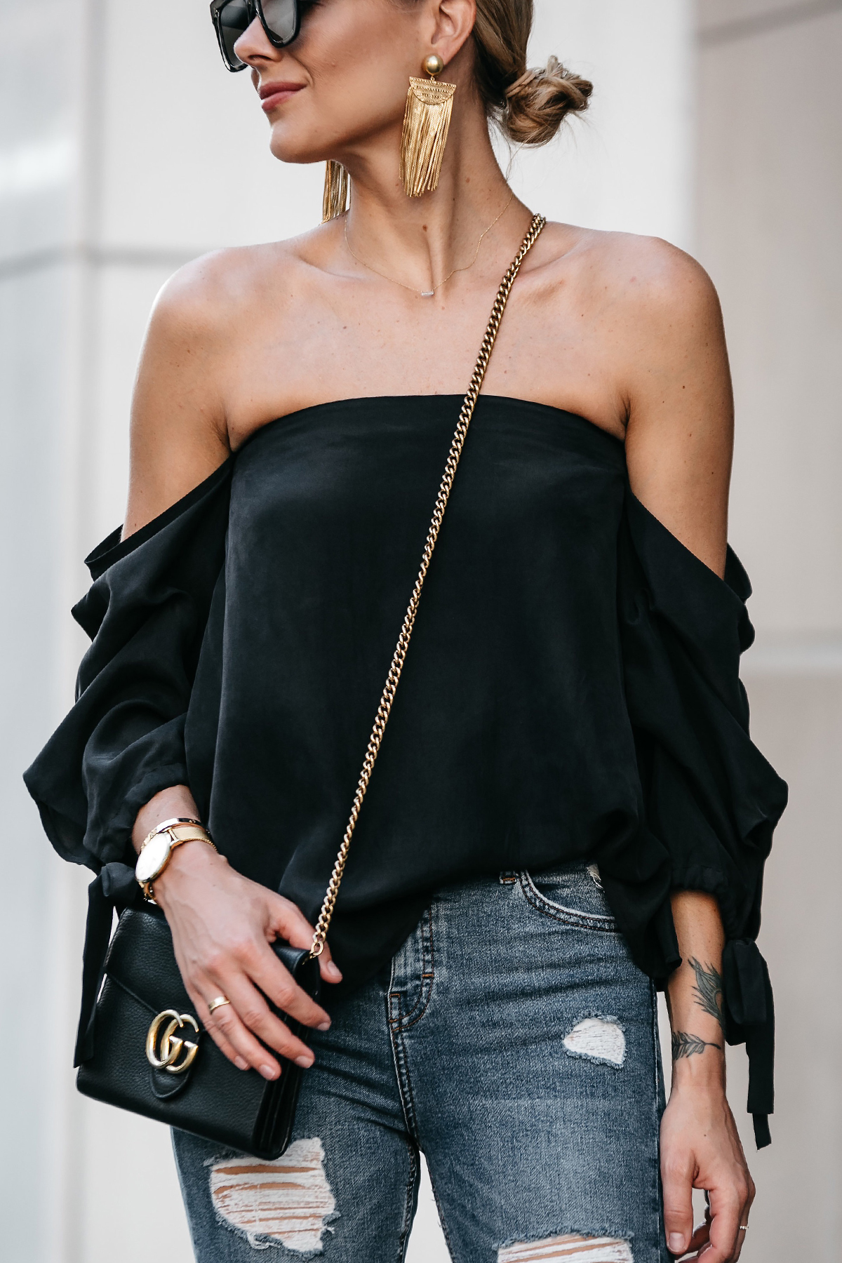 A CHIC BLACK OFF THE SHOULDER TOP Fashion Jackson