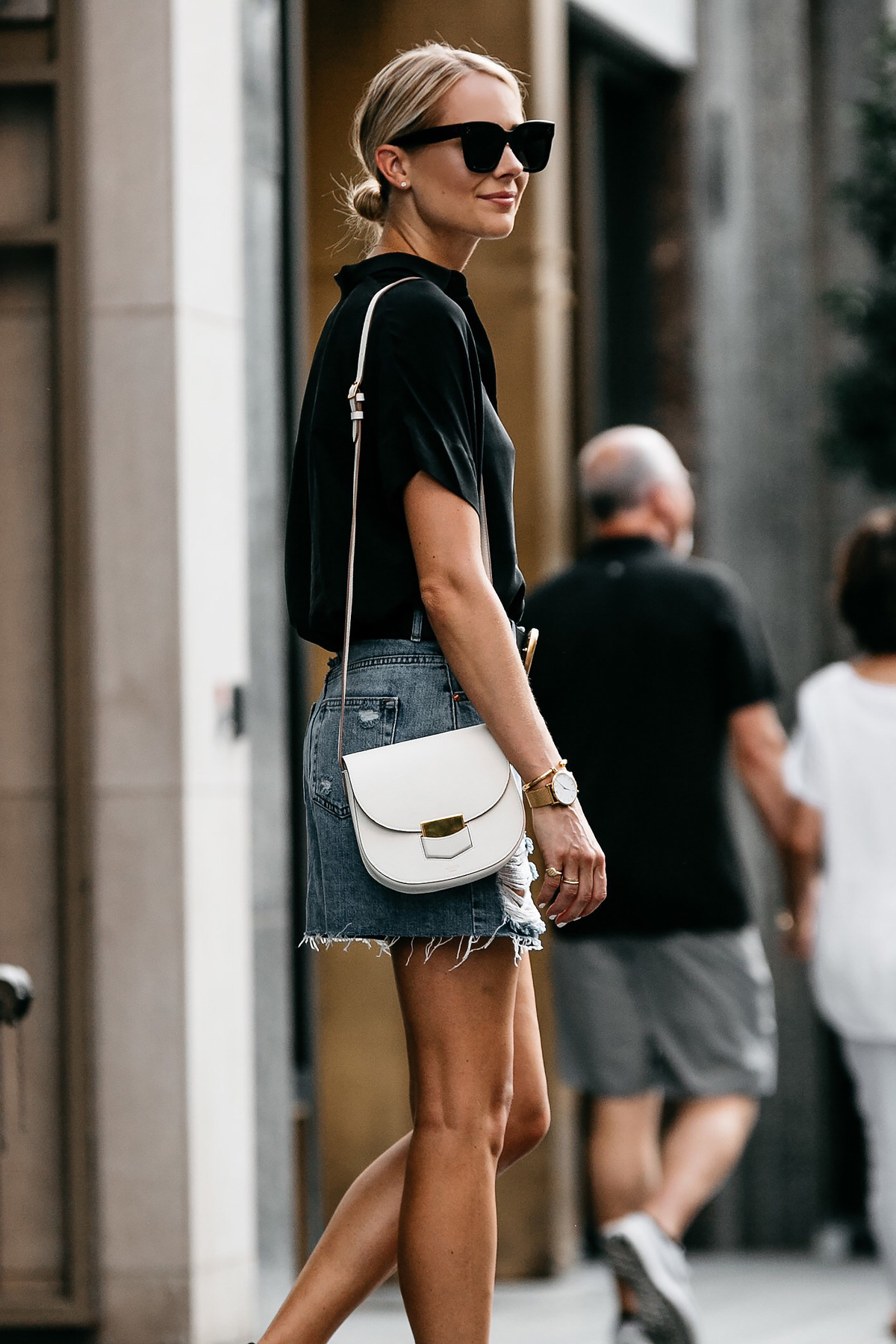 Denim Distressed Split Skirt | Denim fashion, Fashion, Chic outfits