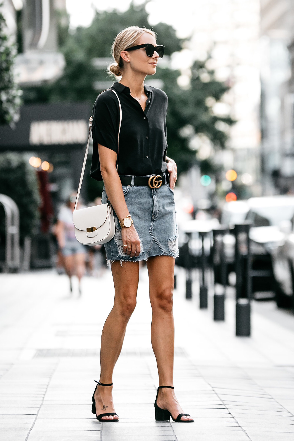 How to wear ripped hotsell denim skirt