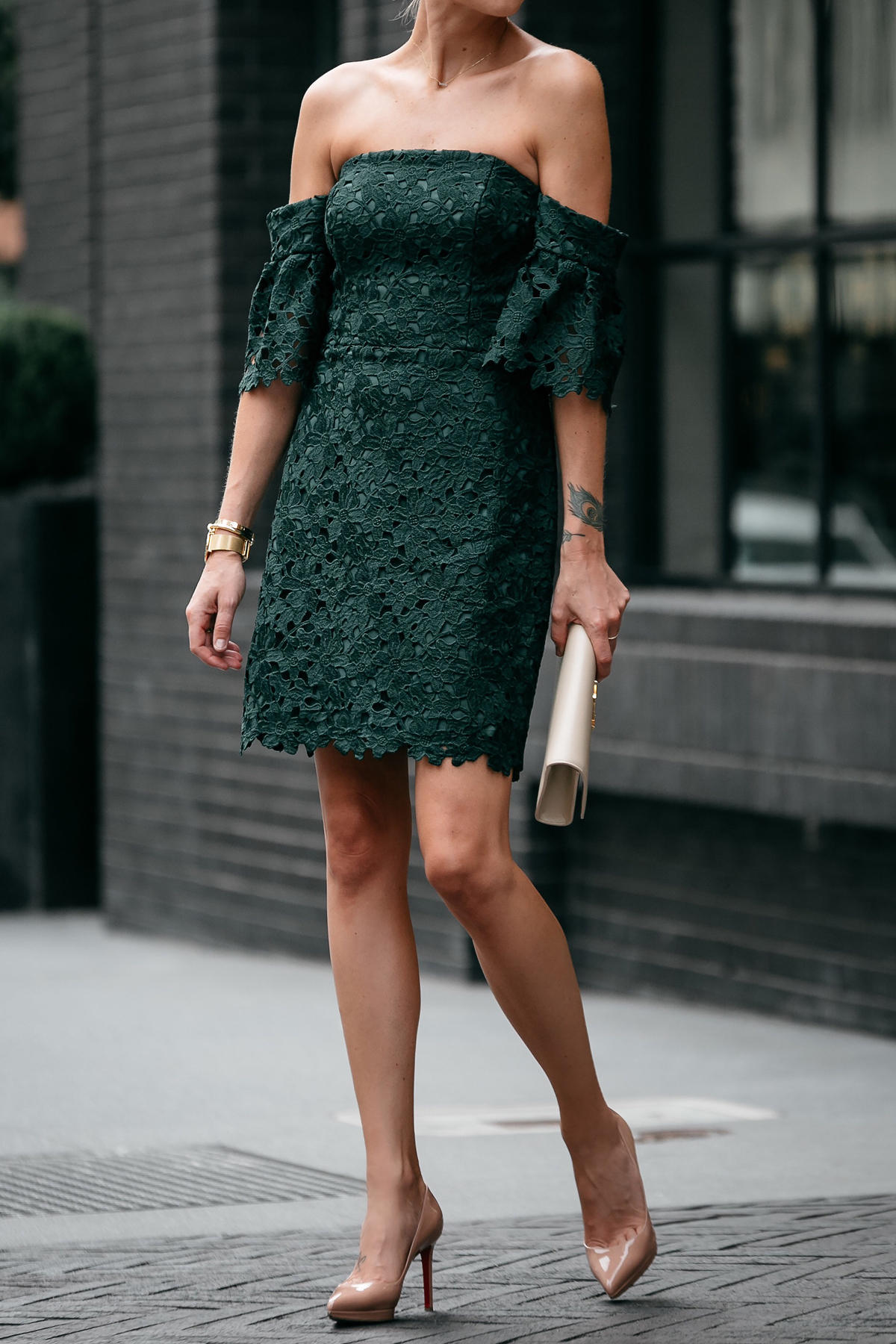 Green deals lace dress