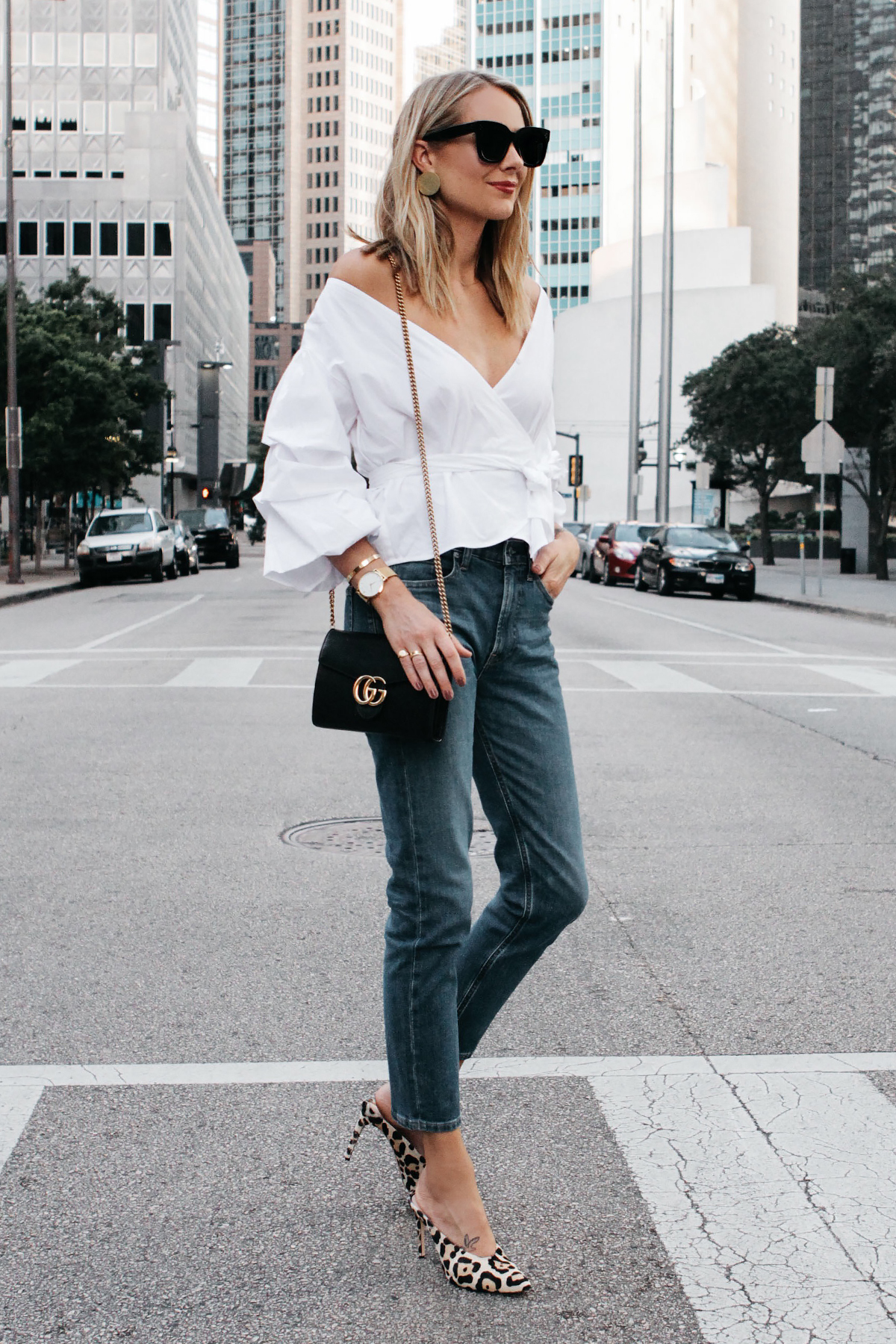 jeans and leopard heels