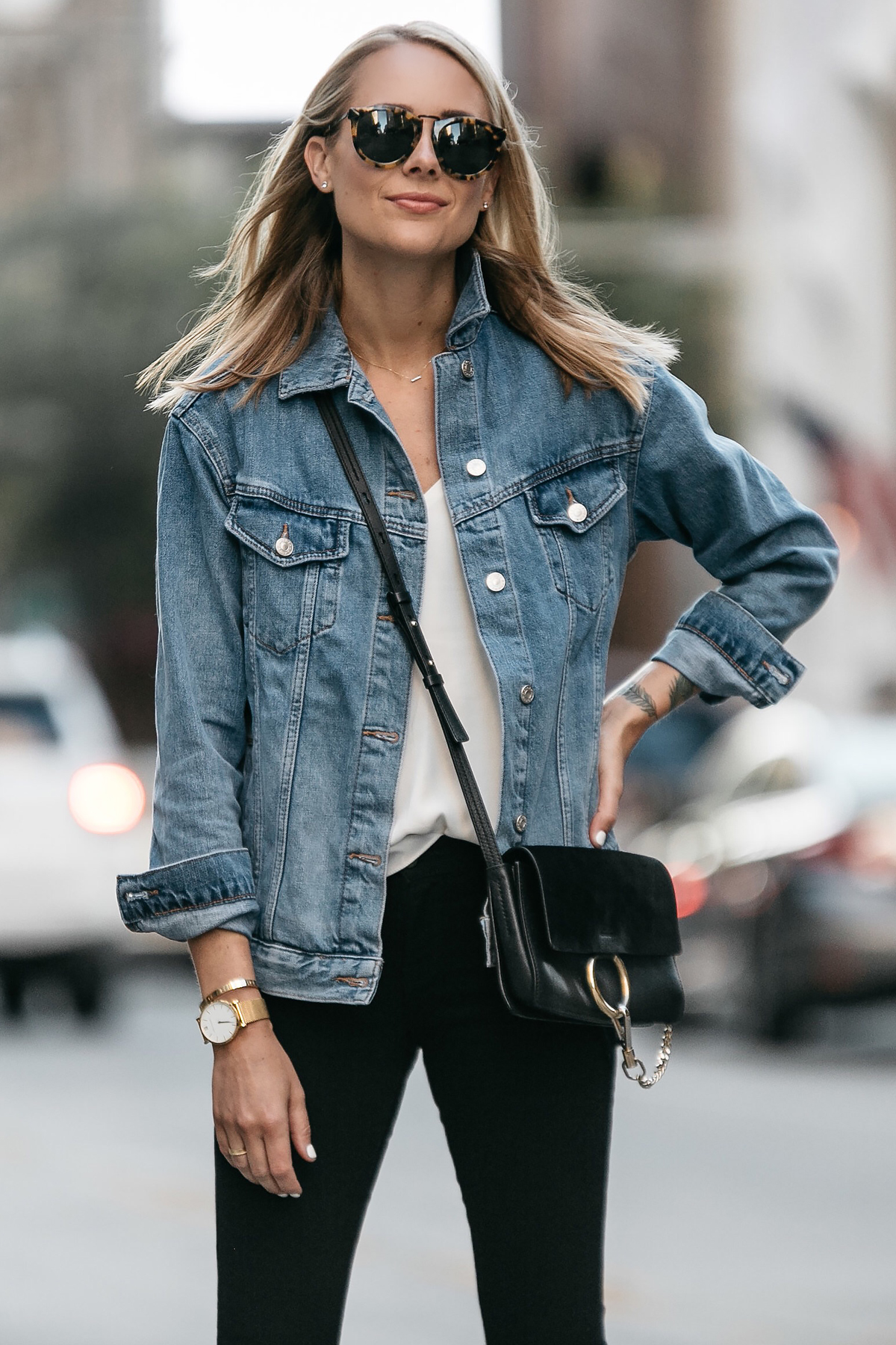 ripped denim jacket outfit