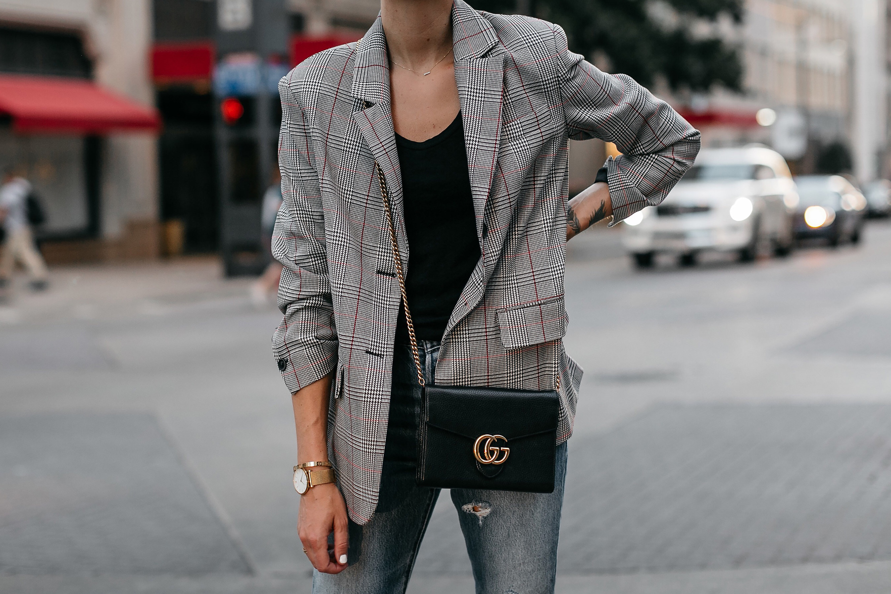 zara blazer plaid