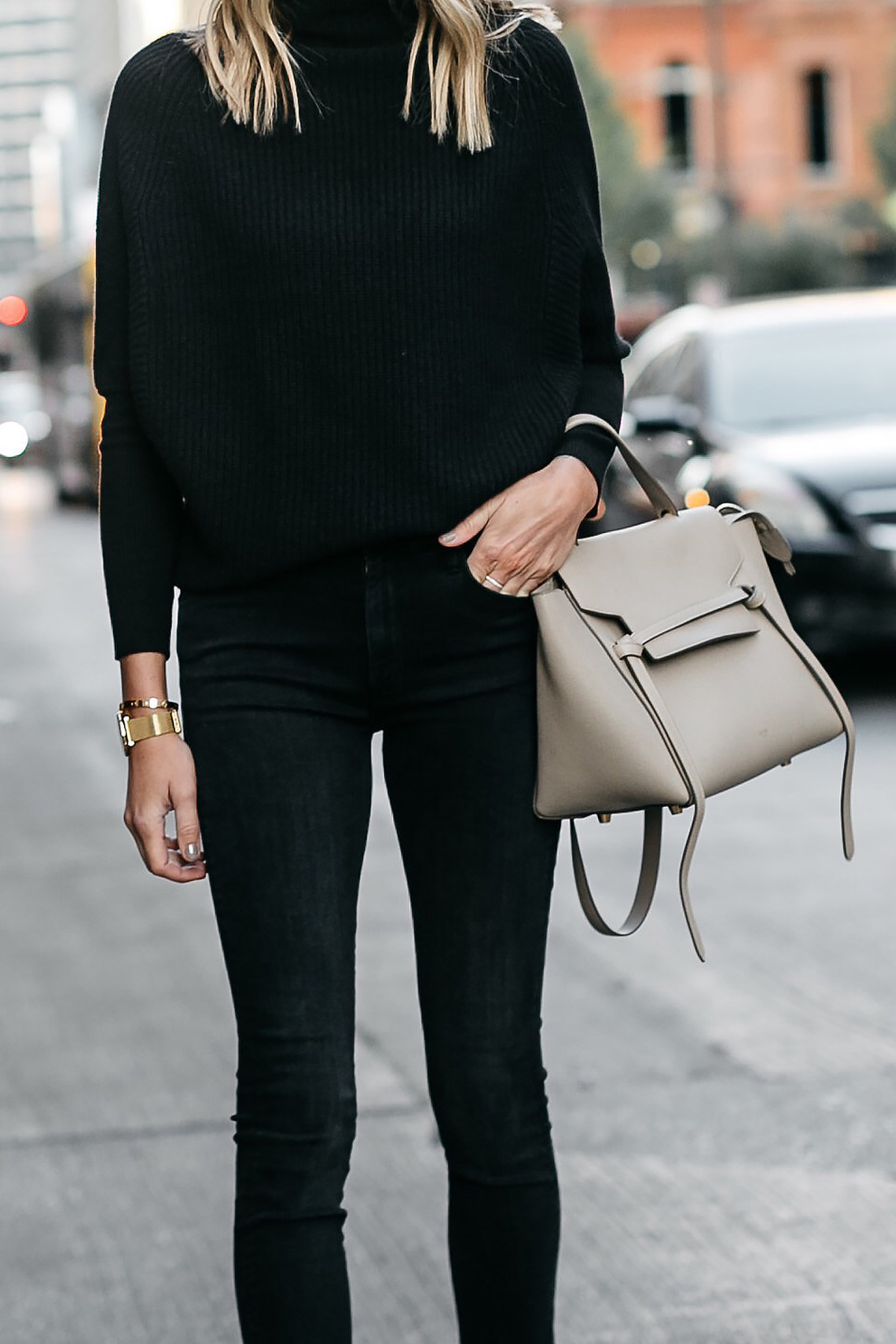 Club Monaco Black Cashmere Sweater Black Jeans Celine Mini Belt Bag Fashion Jackson Dallas Blogger Fashion Blogger Street Style