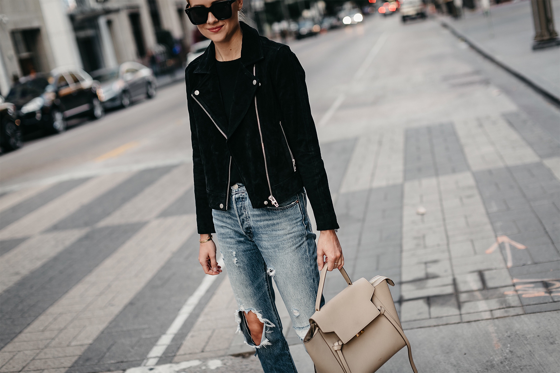 Denim Ripped Jeans Celine Mini Belt Bag Fall-Fashion Must Haves Fashion Jackson Dallas Blogger Fashion Blogger Street Style