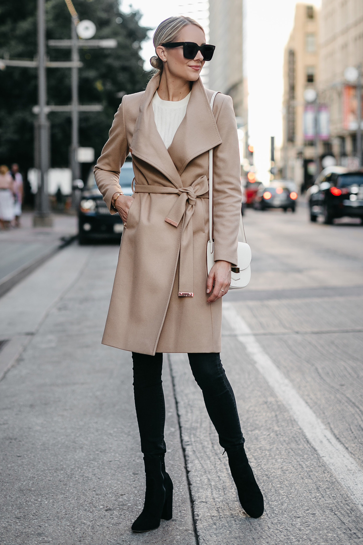 tan wrap coat womens