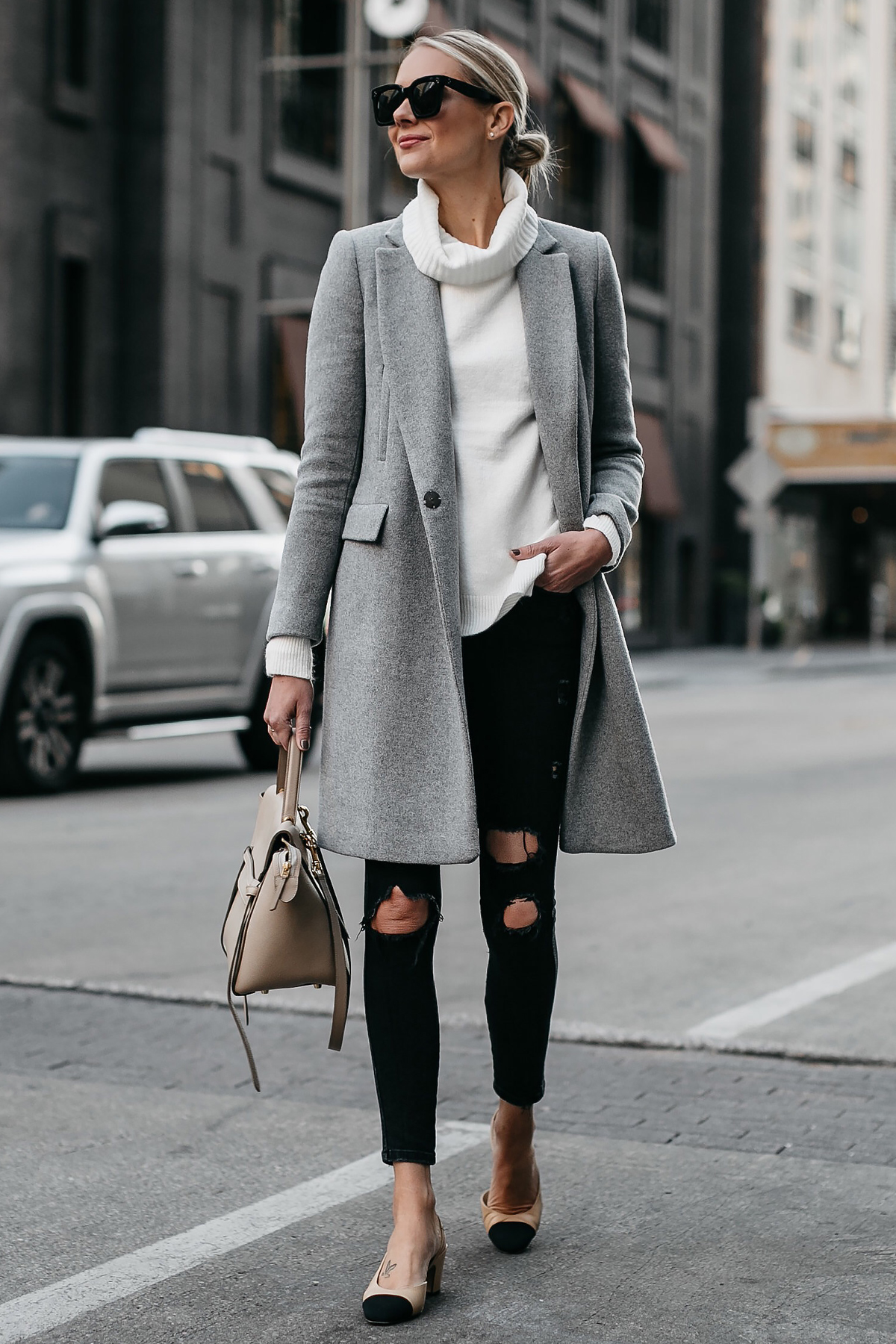 winter white turtleneck sweater