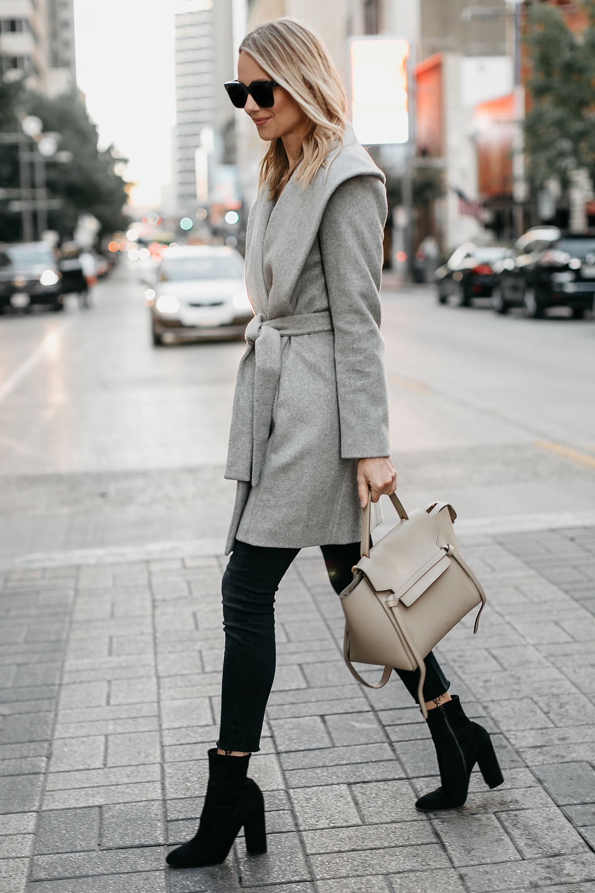 Gray hot sale wrap coat