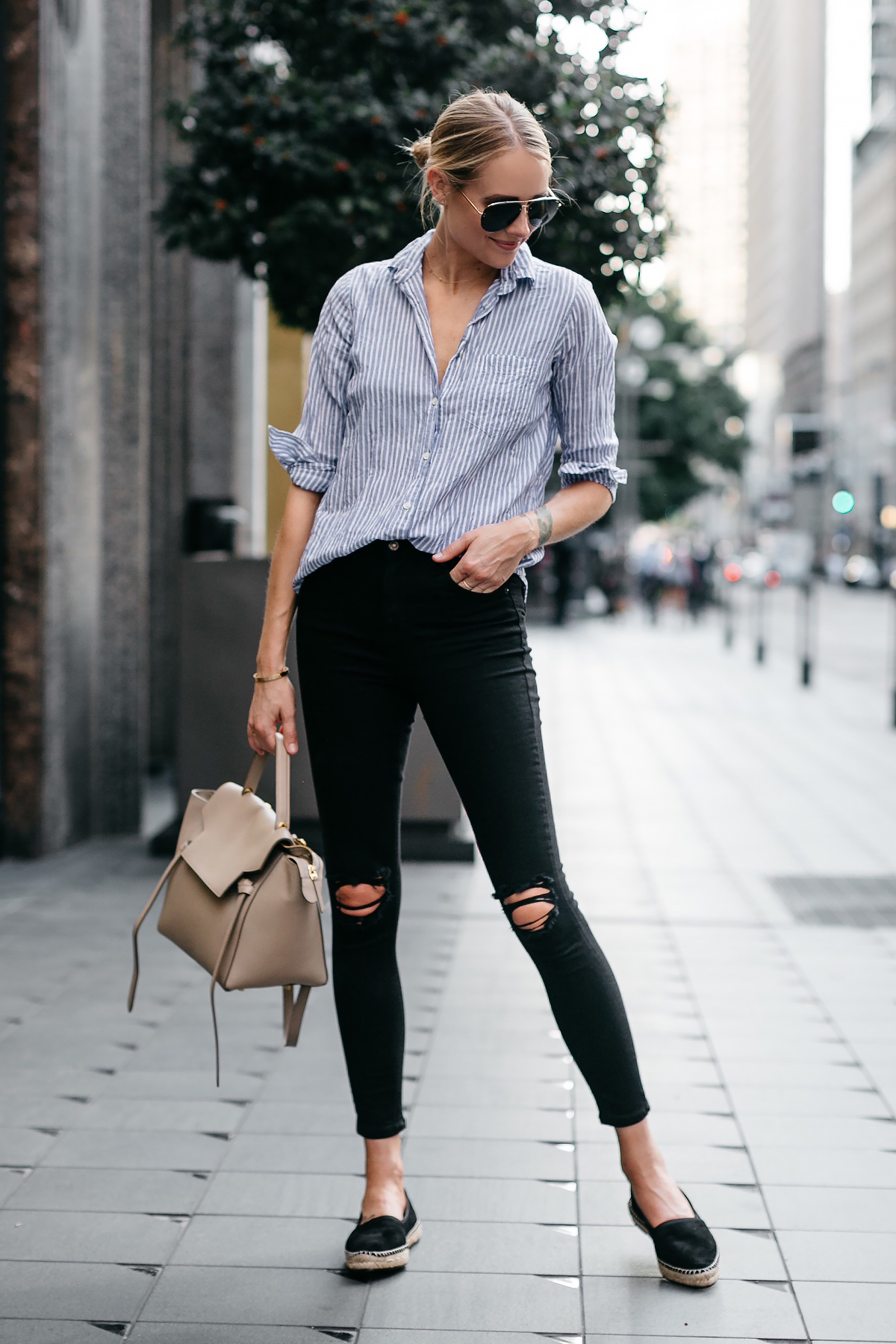 black espadrille outfit