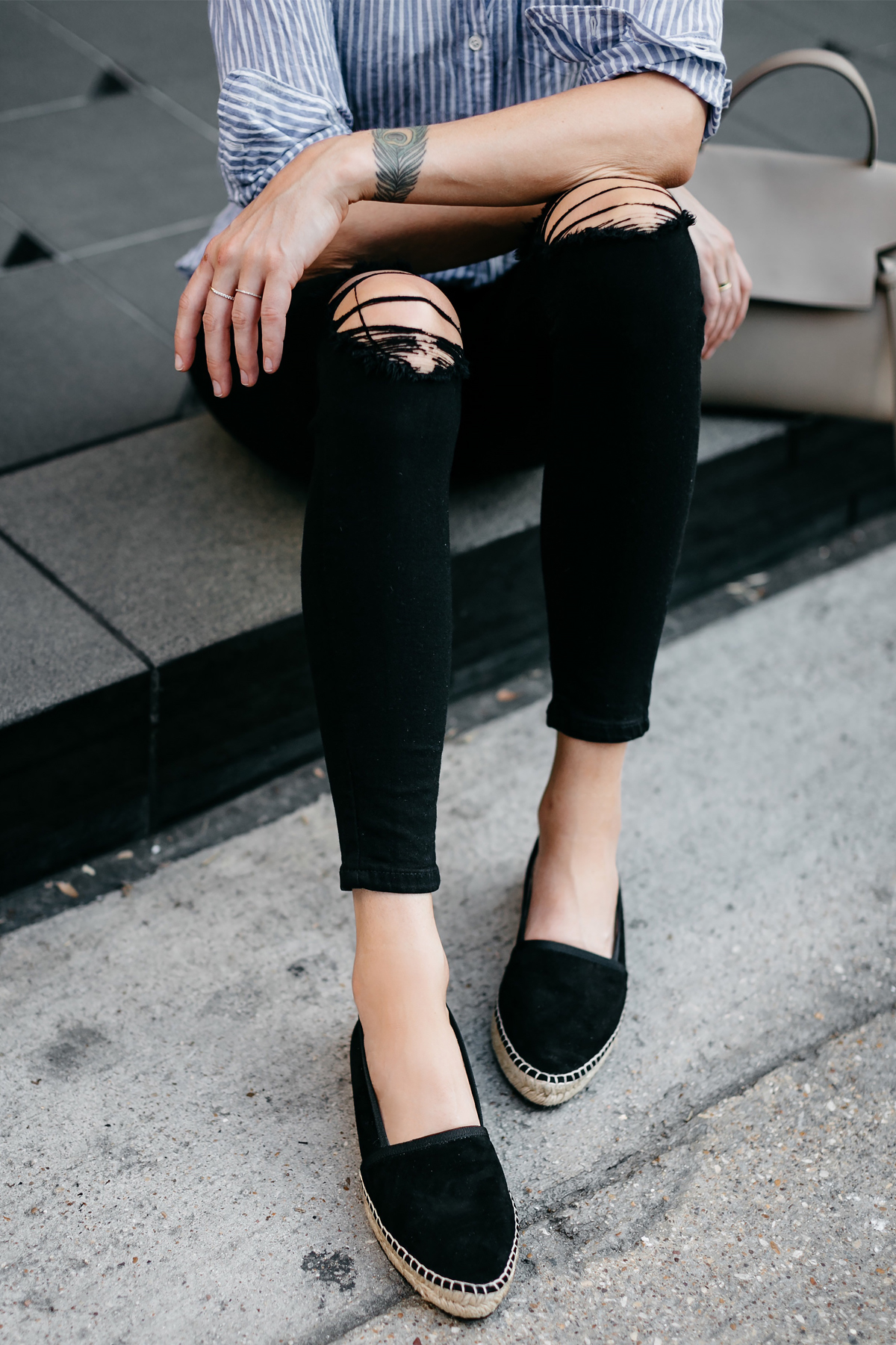 Black espadrilles store slip on