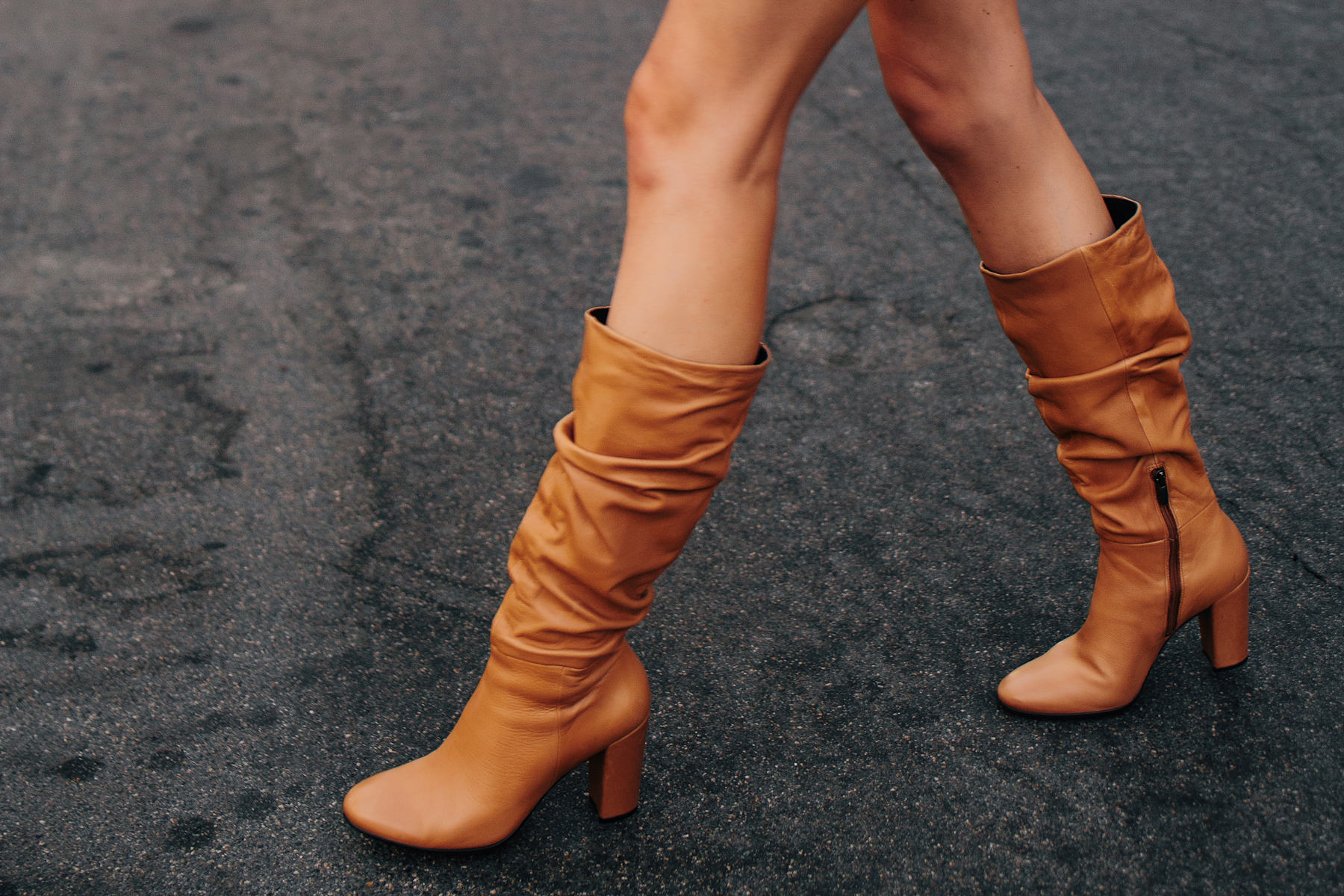 Fashion Jackson Ecco Tan Leather Heeled Boots