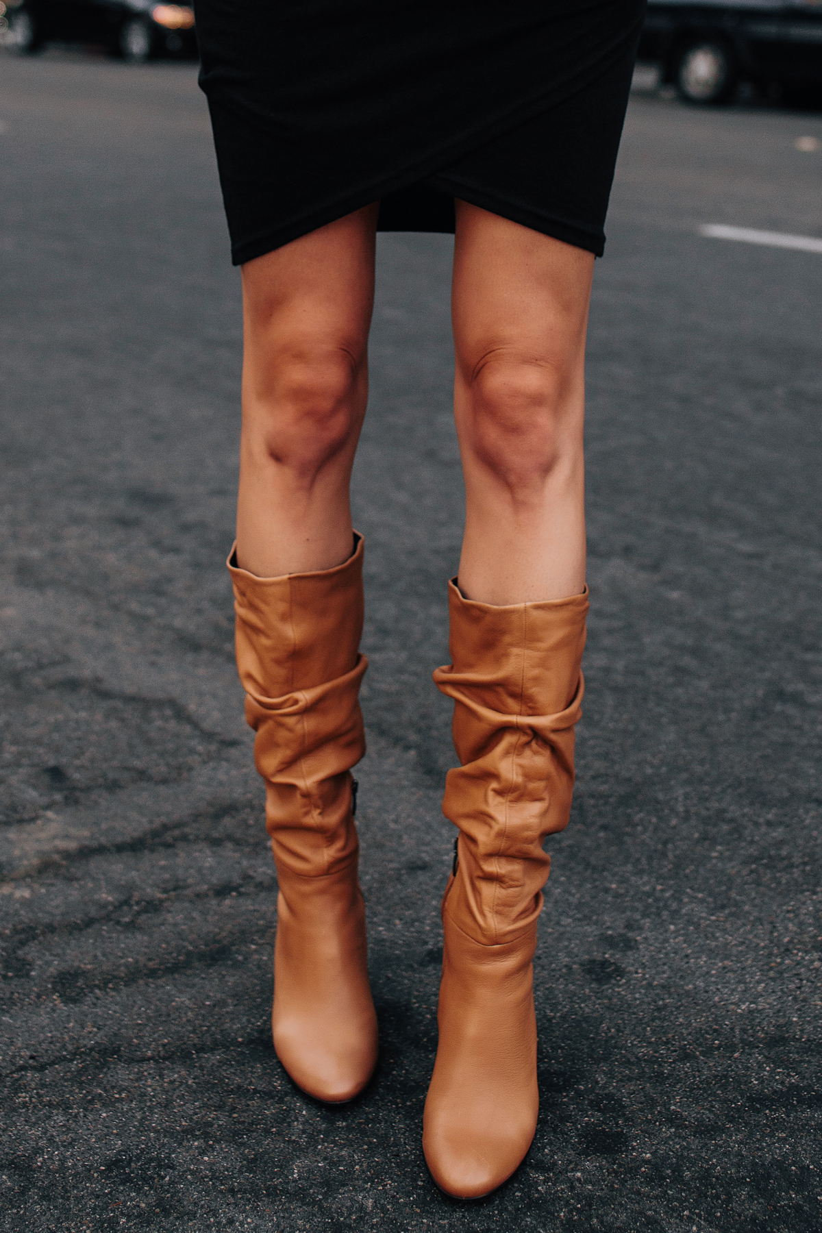 slouchy camel boots