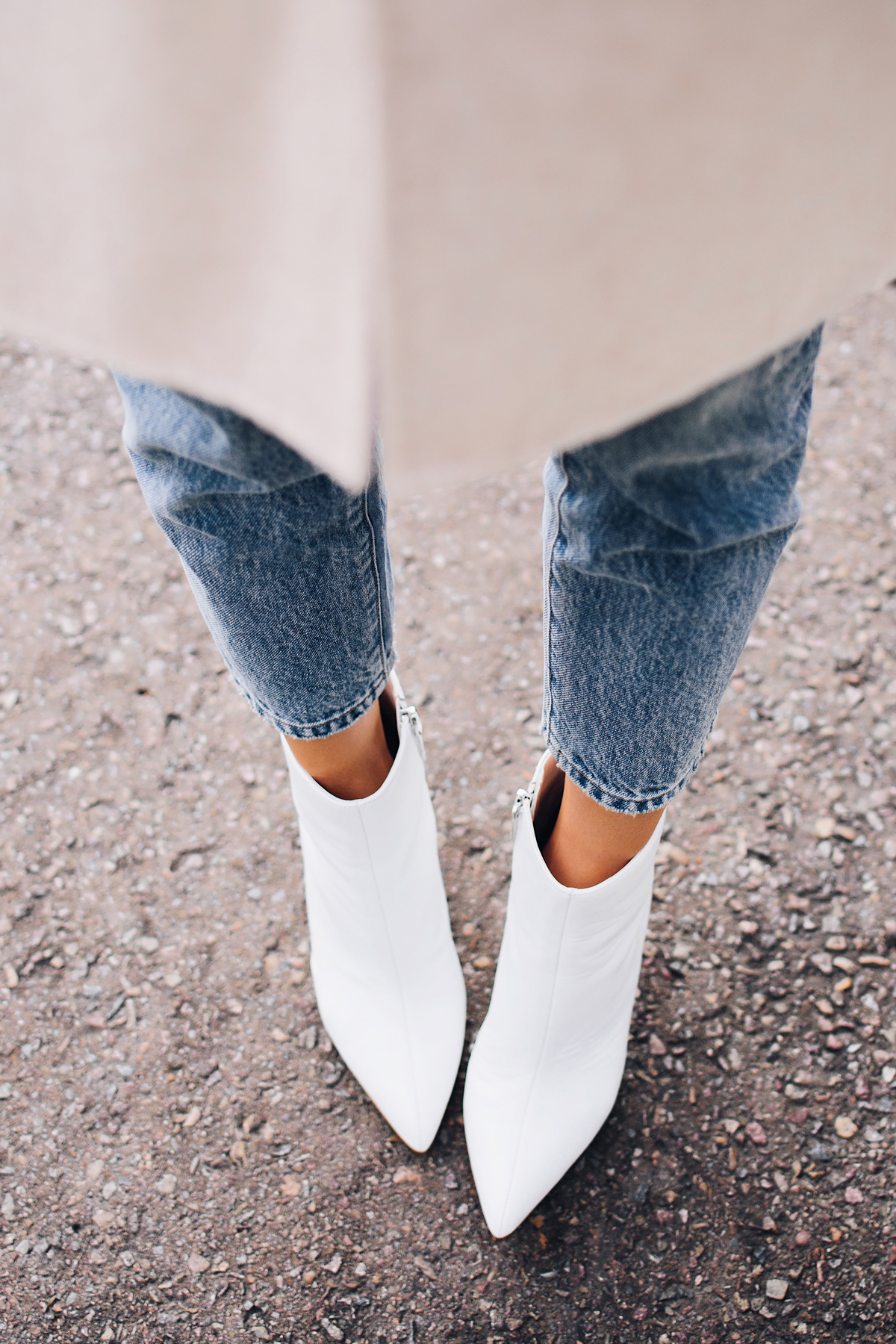 White shop heel bootie