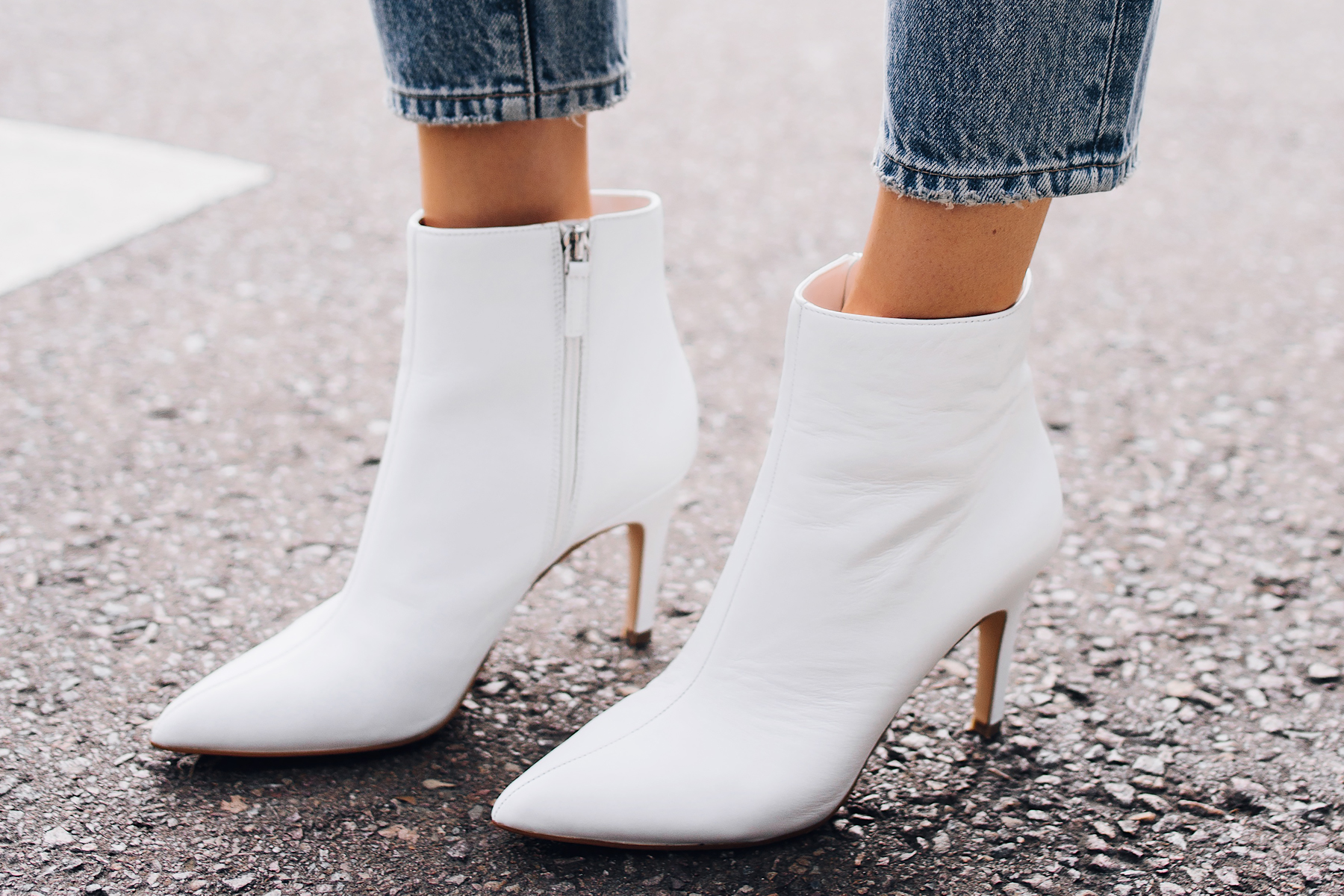 Fashion Jackson White Heeled Ankle Booties Fashion Jackson San Diego Fashion Blogger Street Style