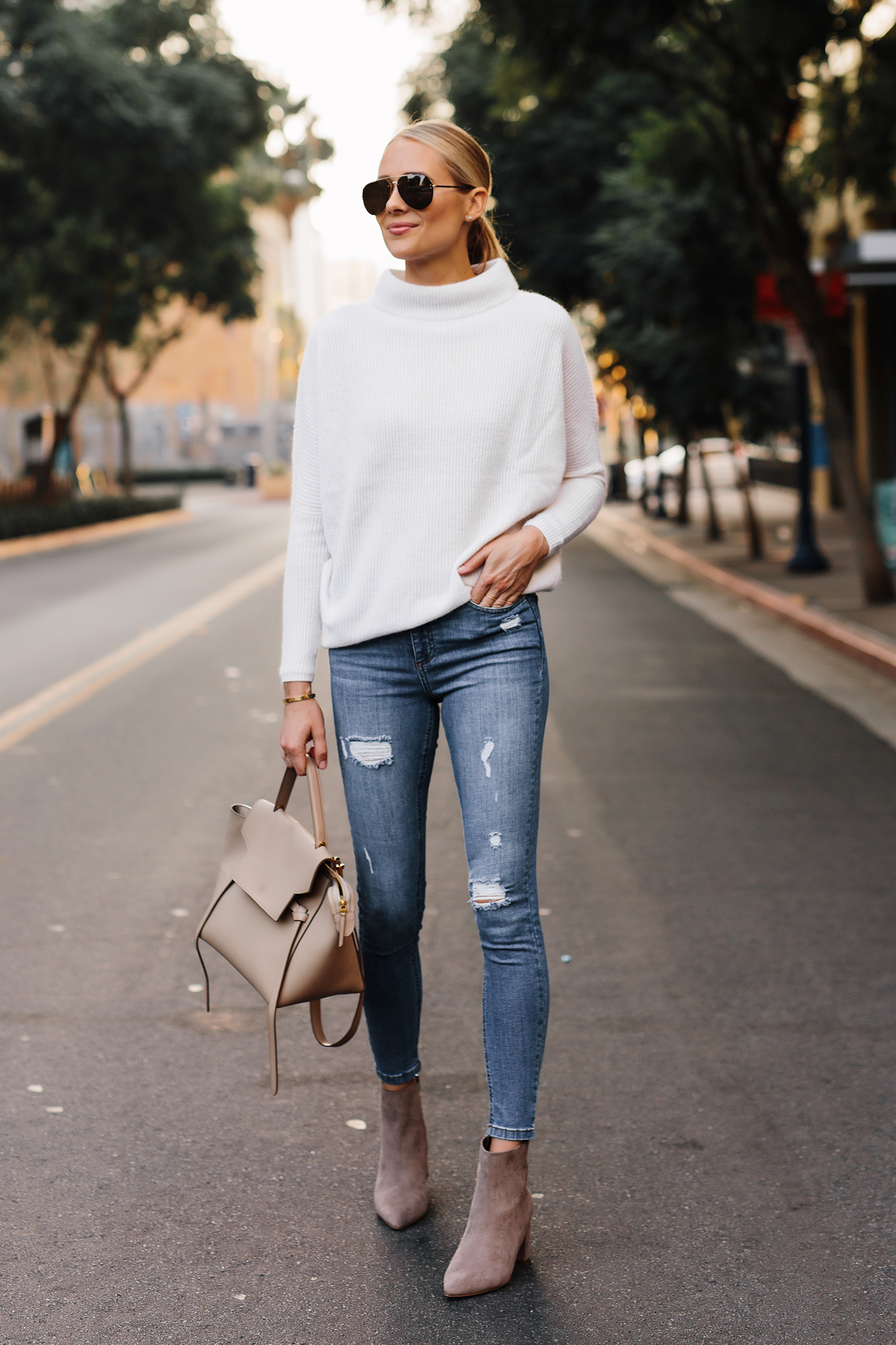 taupe boots outfit