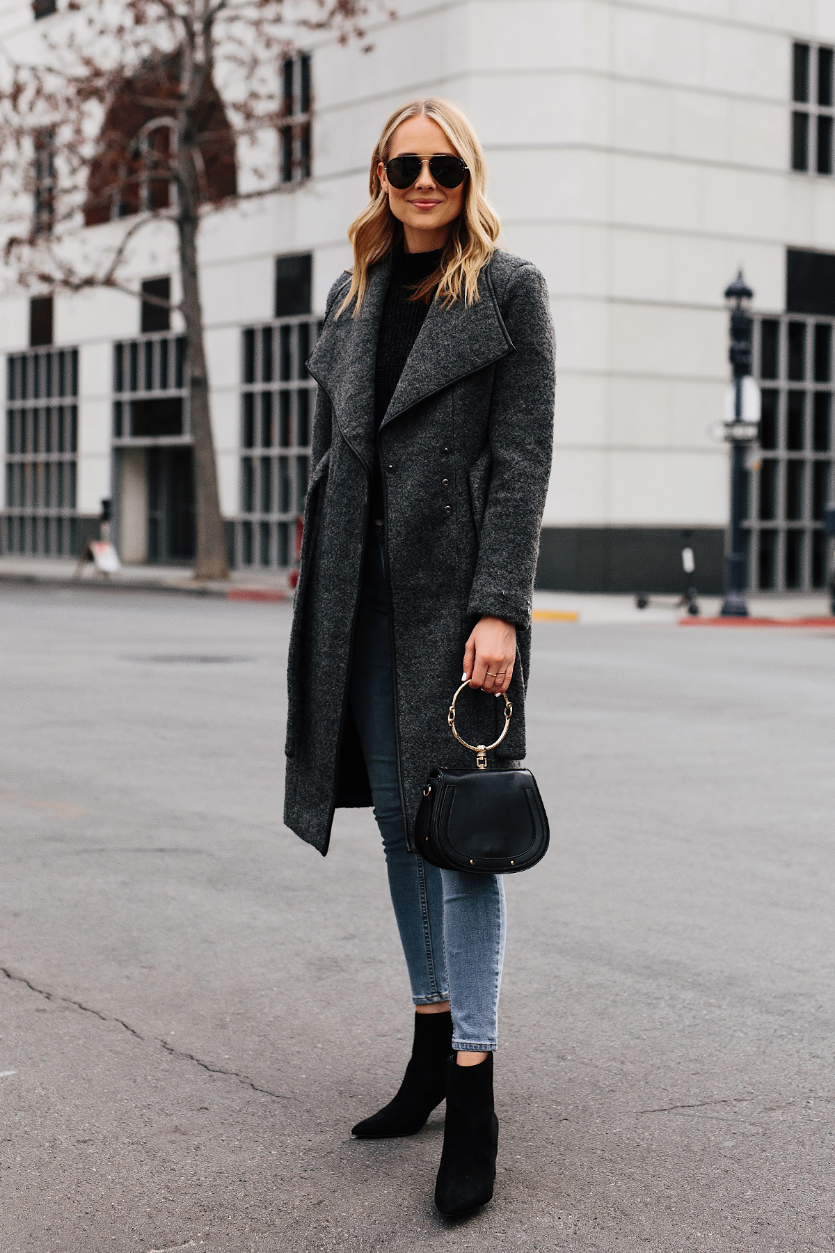 grey booties outfit