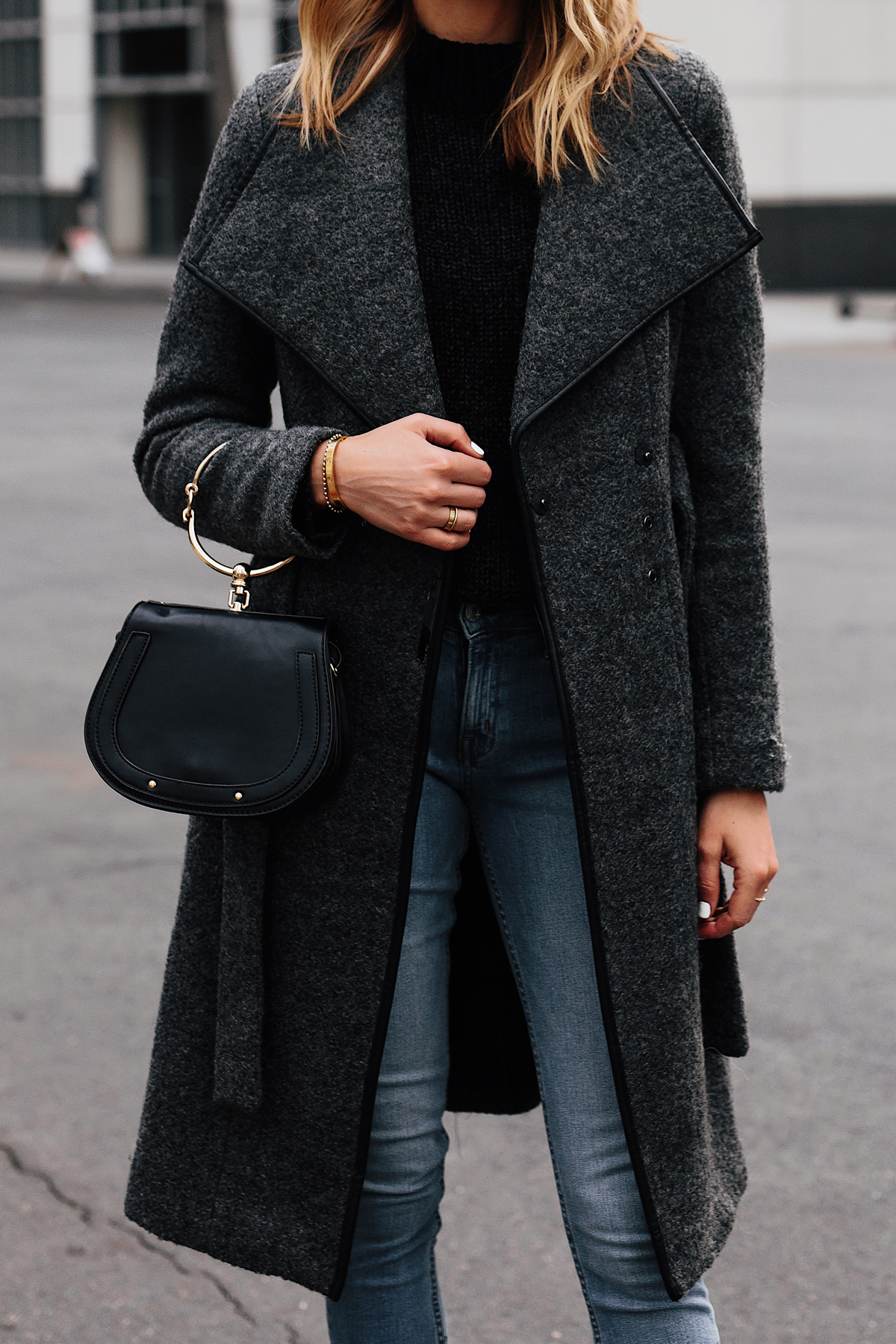 black winter coat outfit