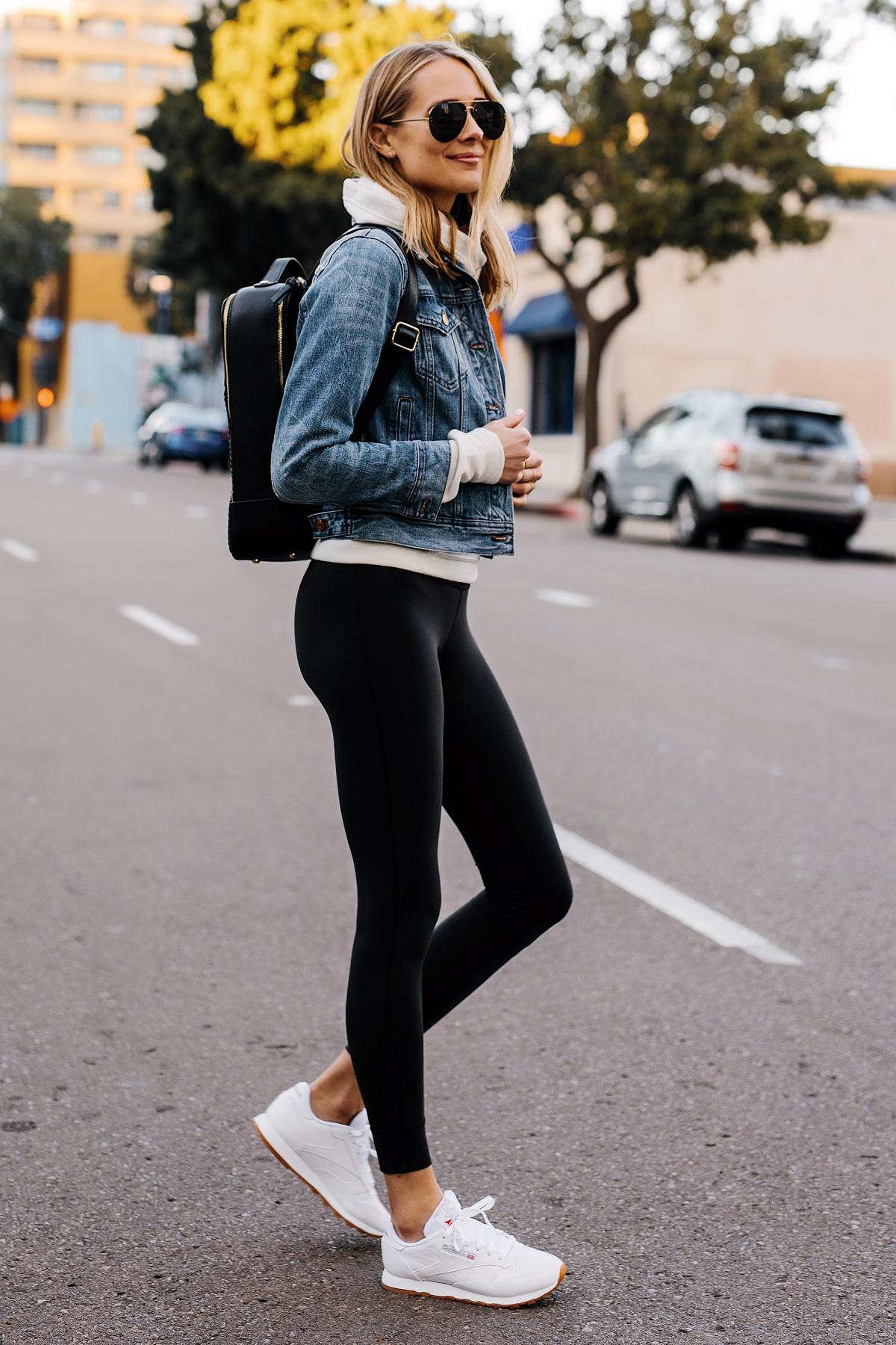 reebok classic leather black outfit