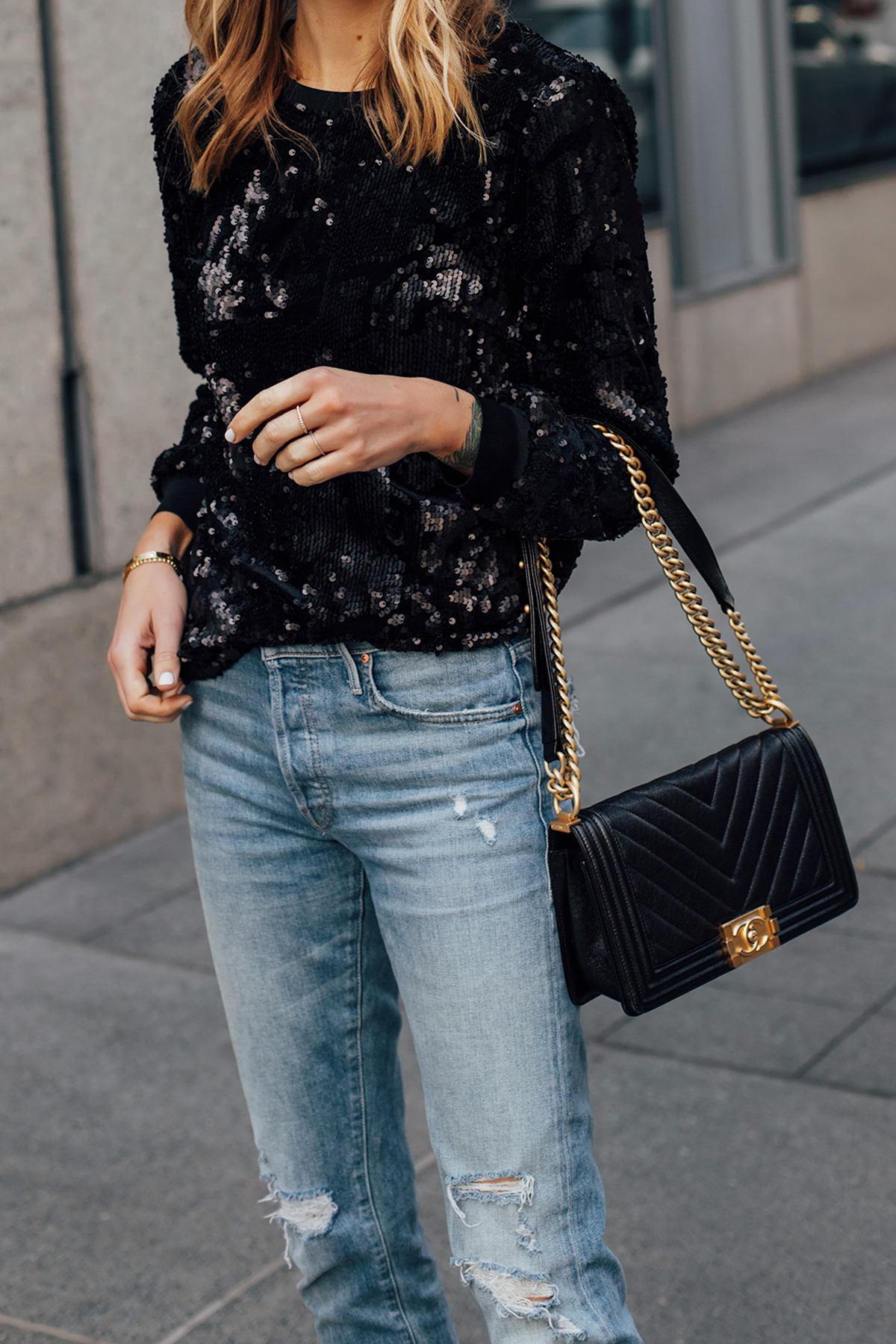 sequin top outfits