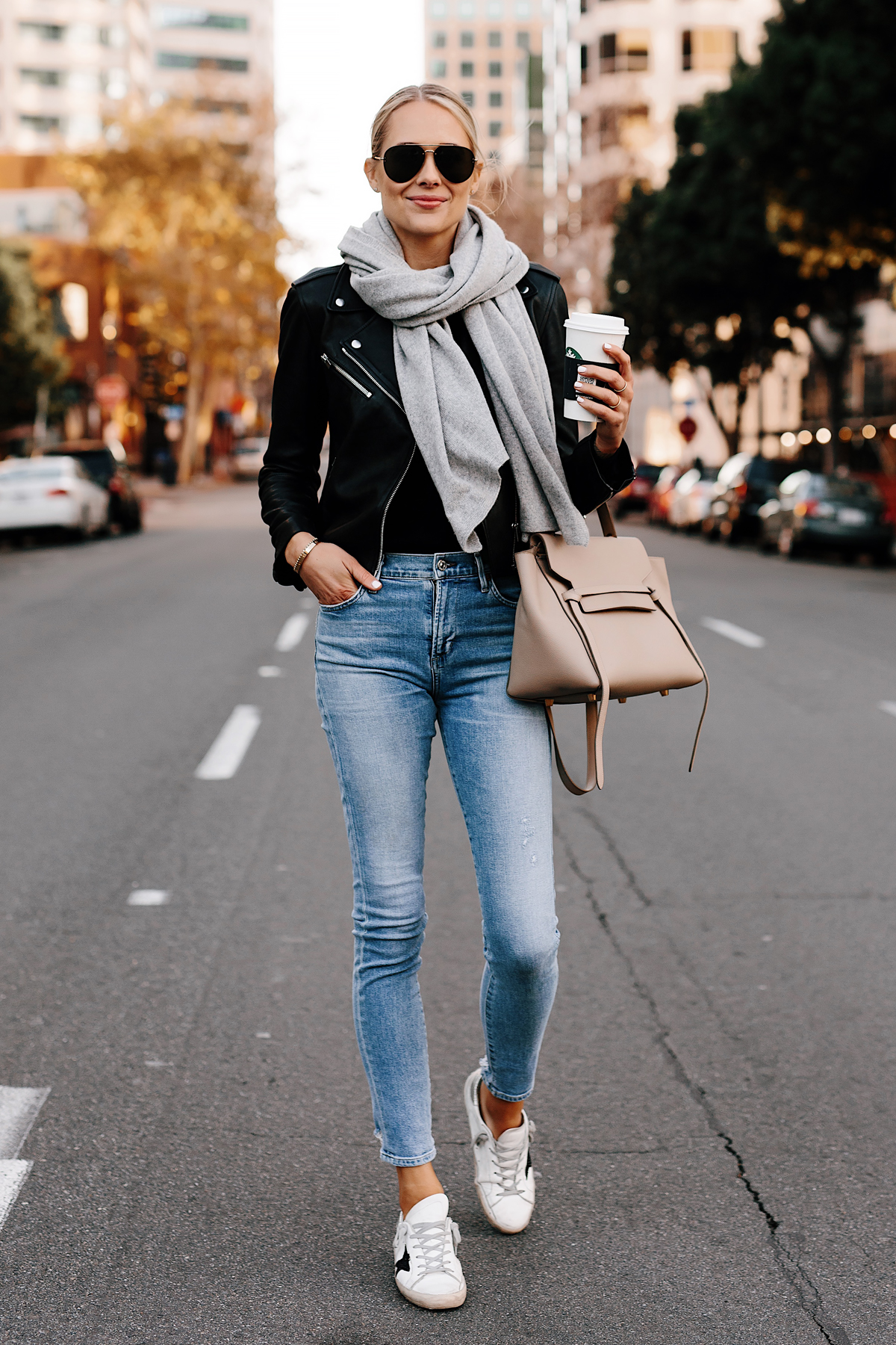 A Sophisticated Business Casual Outfit With My Favorite Black Leather  Jacket - Fashion Jackson