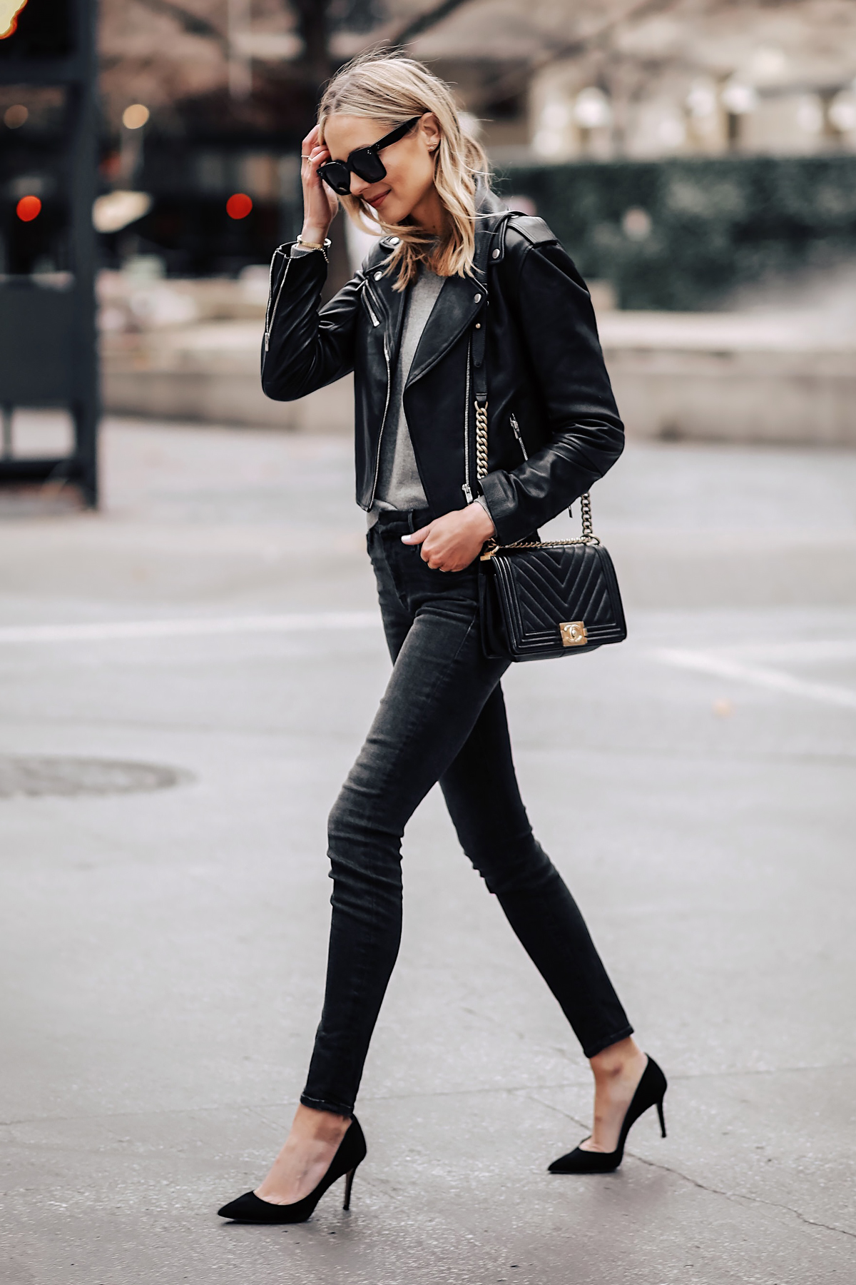 all black date night outfit