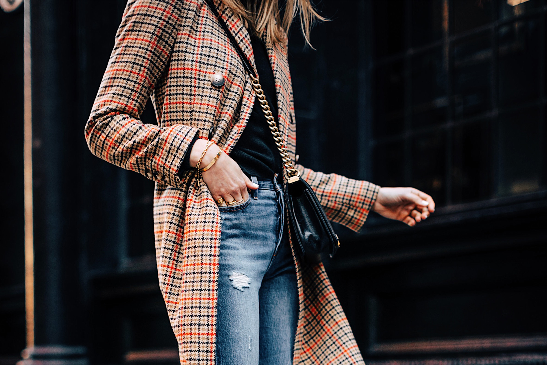 Tartan hot sale jacket topshop